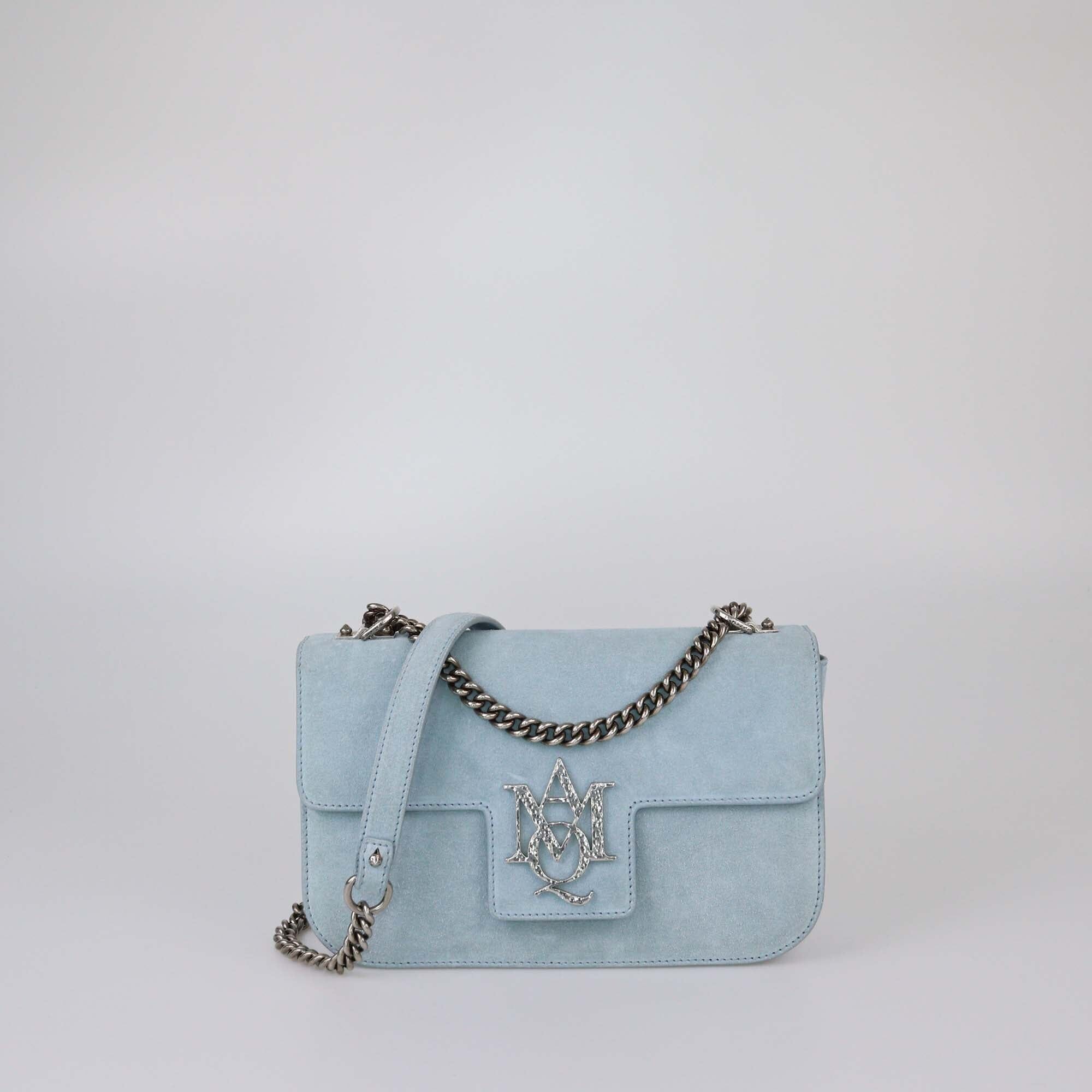 Alexander MCQueen Powder Blue Medium Insignia Chain Bag Womens Alexander McQueen 