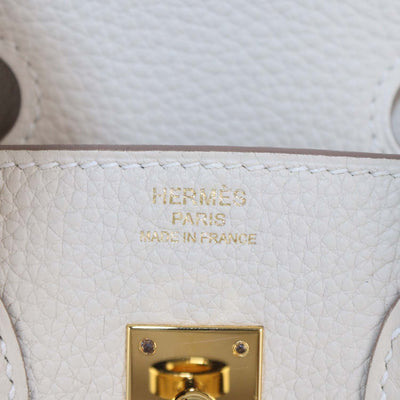Hermes Craie Togo Leather Gold Hardware Birkin 25 Bag