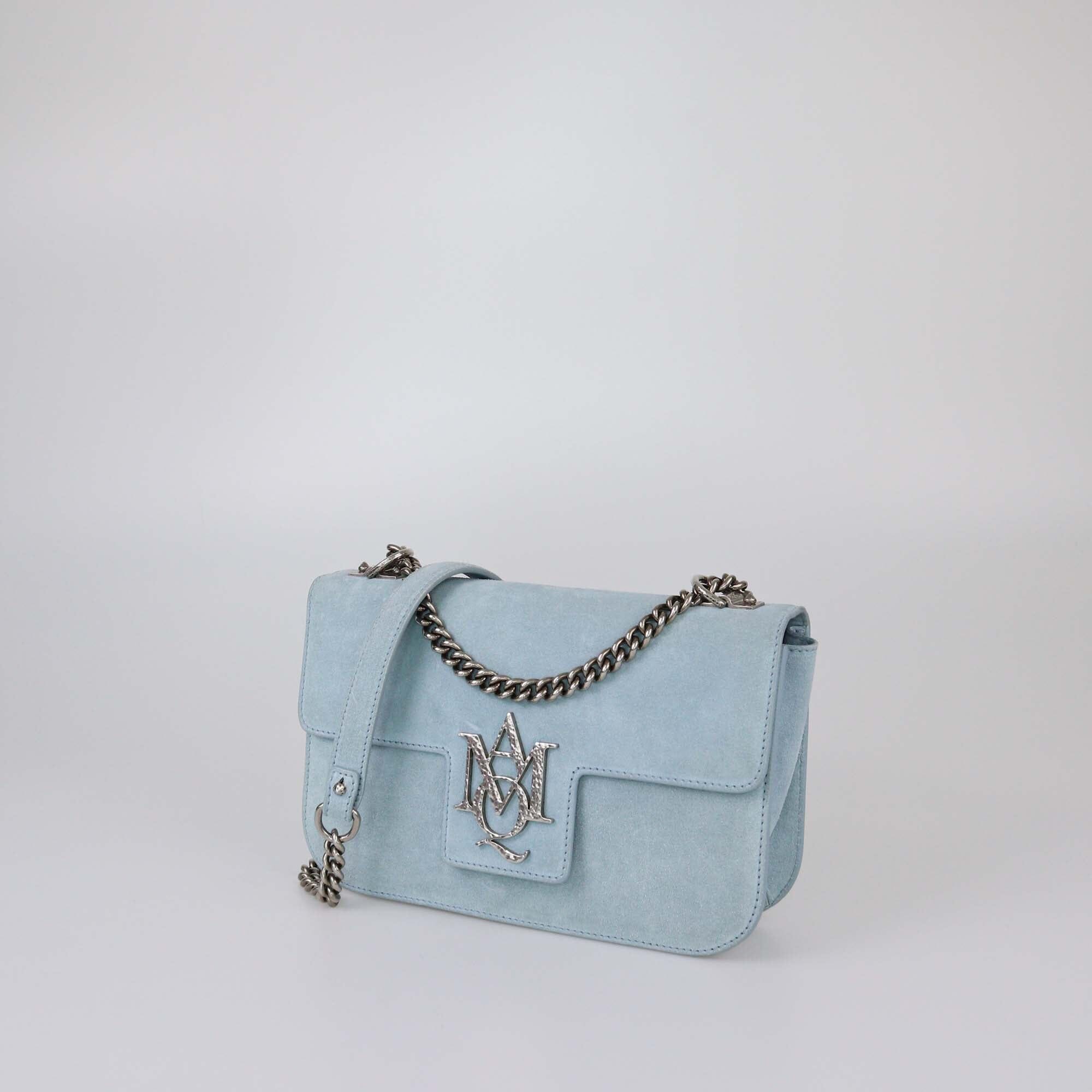 Alexander MCQueen Powder Blue Medium Insignia Chain Bag Womens Alexander McQueen 