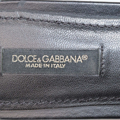 Dolce & Gabbana Black Leather DG Amore Flat Slides