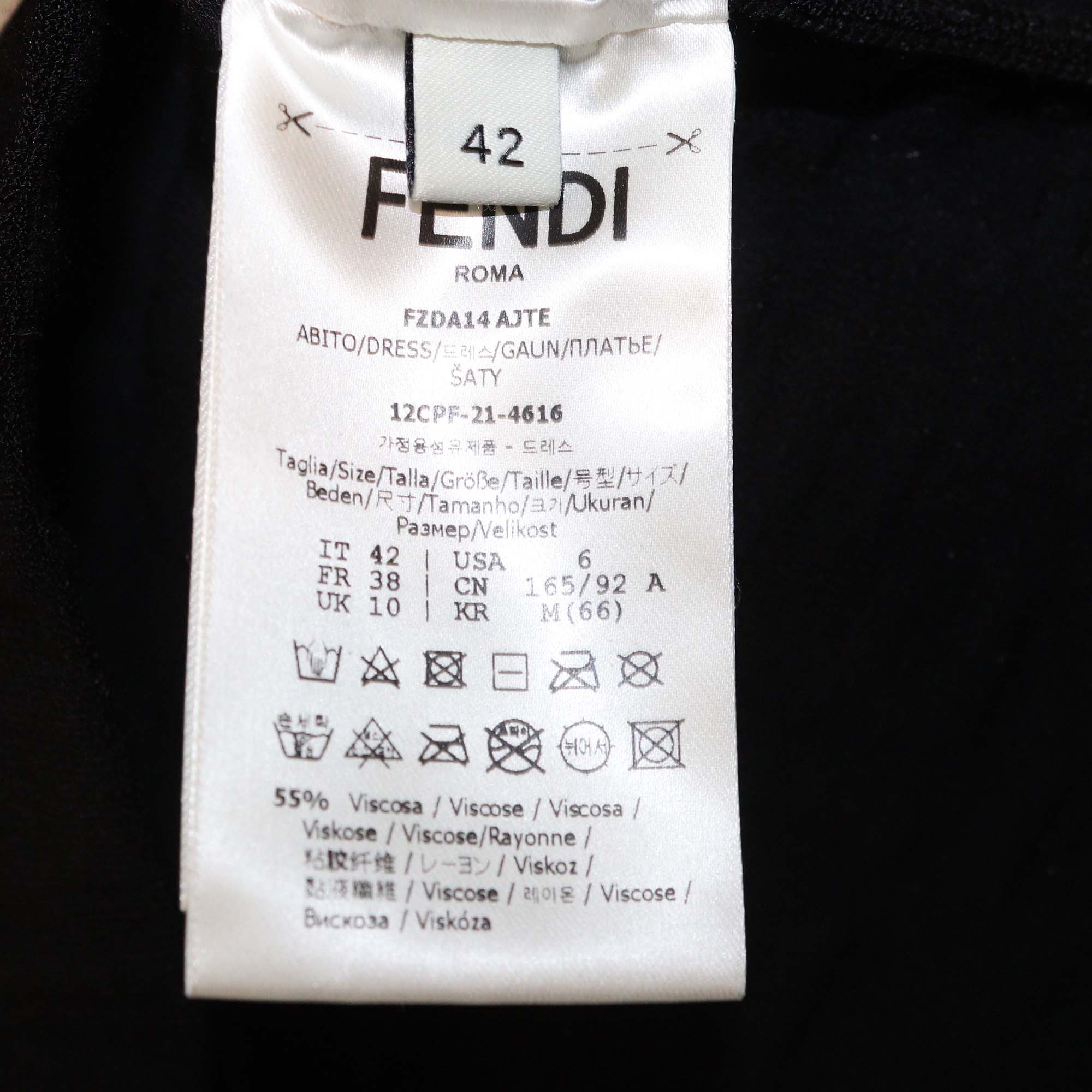 Fendi Black FF Zucca Monogram Sleeveless Midi Dress