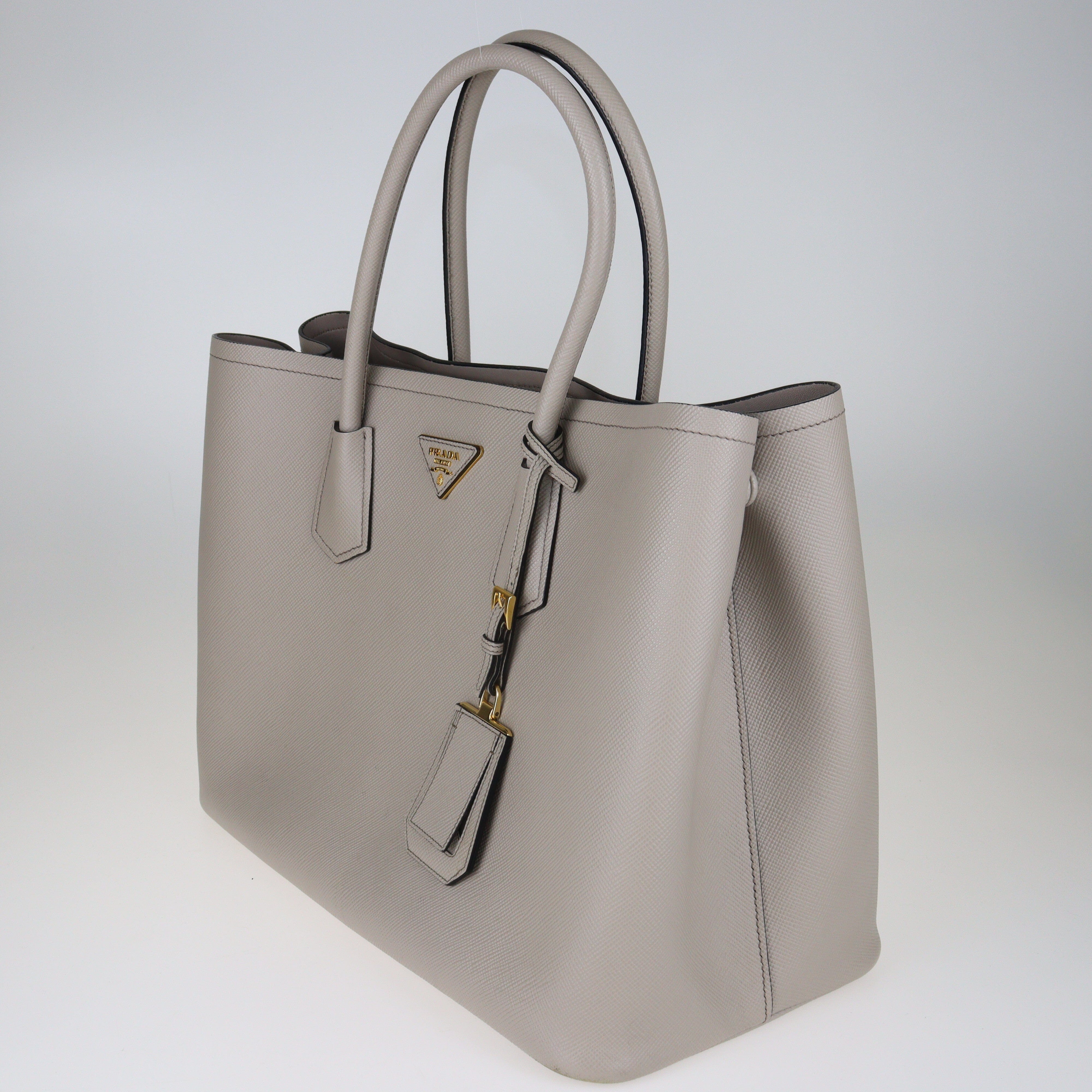 Grey Saffiano Cuir Tote Bag Bags Prada 