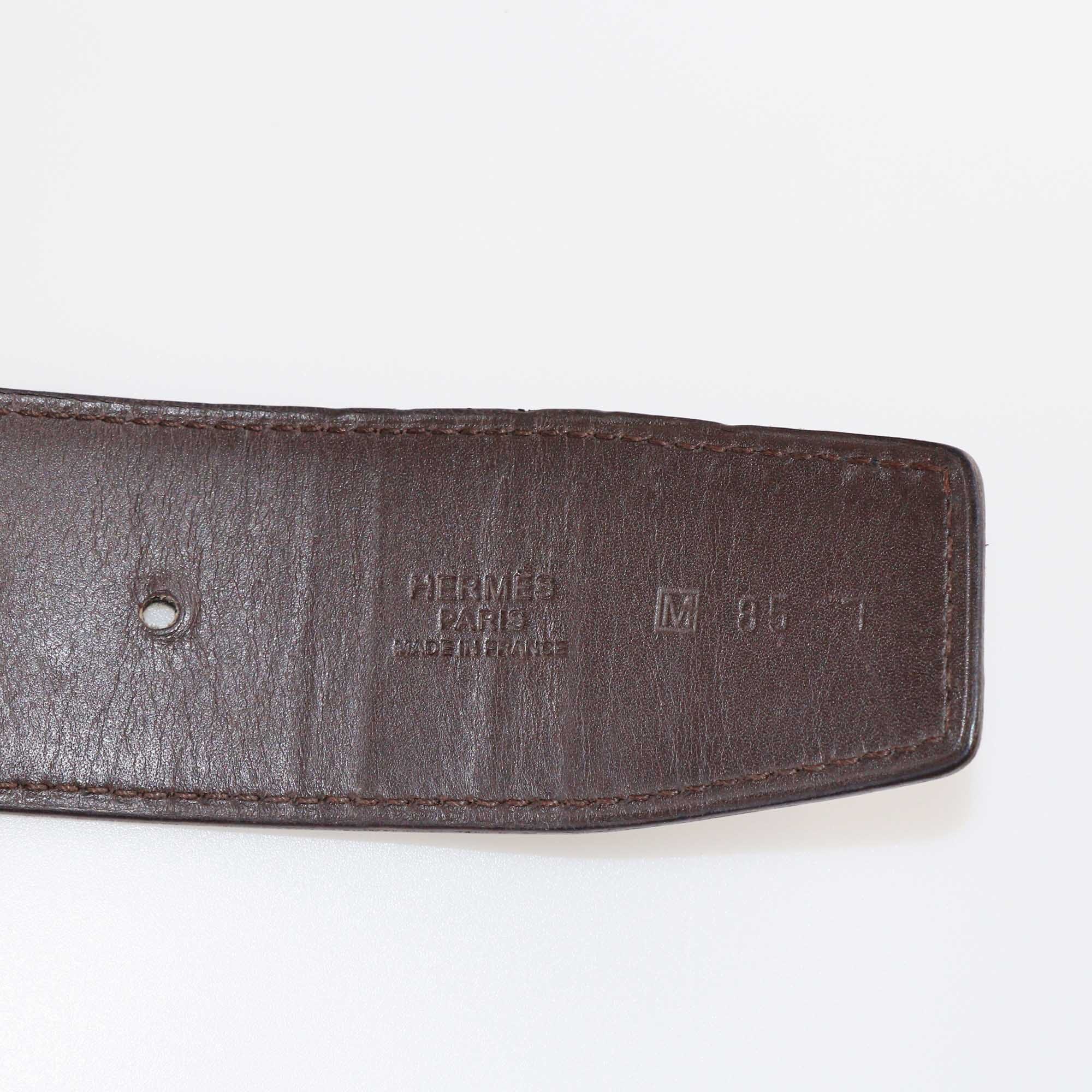 Hermes Black/Chocolat Medor Infini Reversible Belt Accessories Hermes 