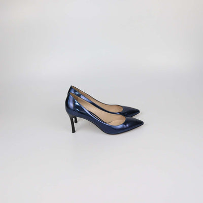 Emporio Armani Blue Patent Leather Pointed Toe Pumps