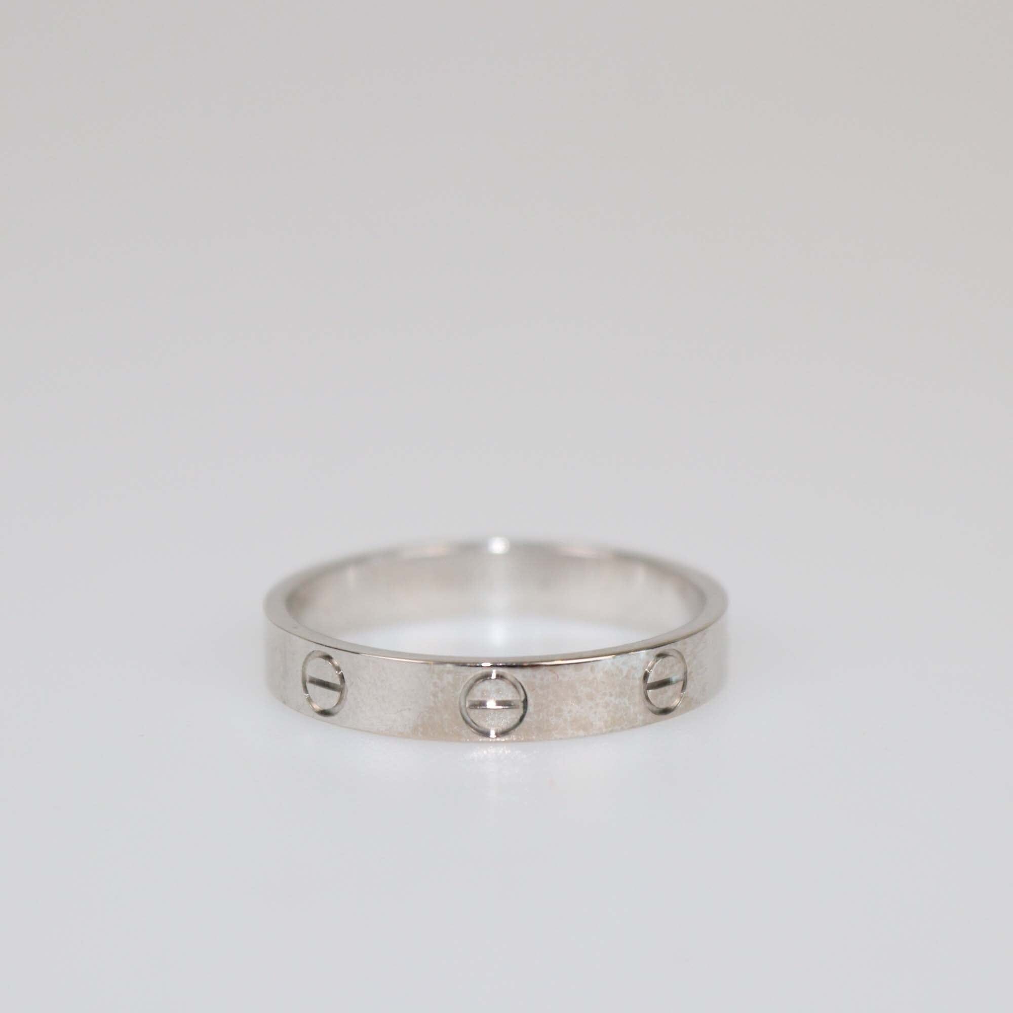 Cartier White Gold 18k Love Wedding Band Ring Womens Cartier 