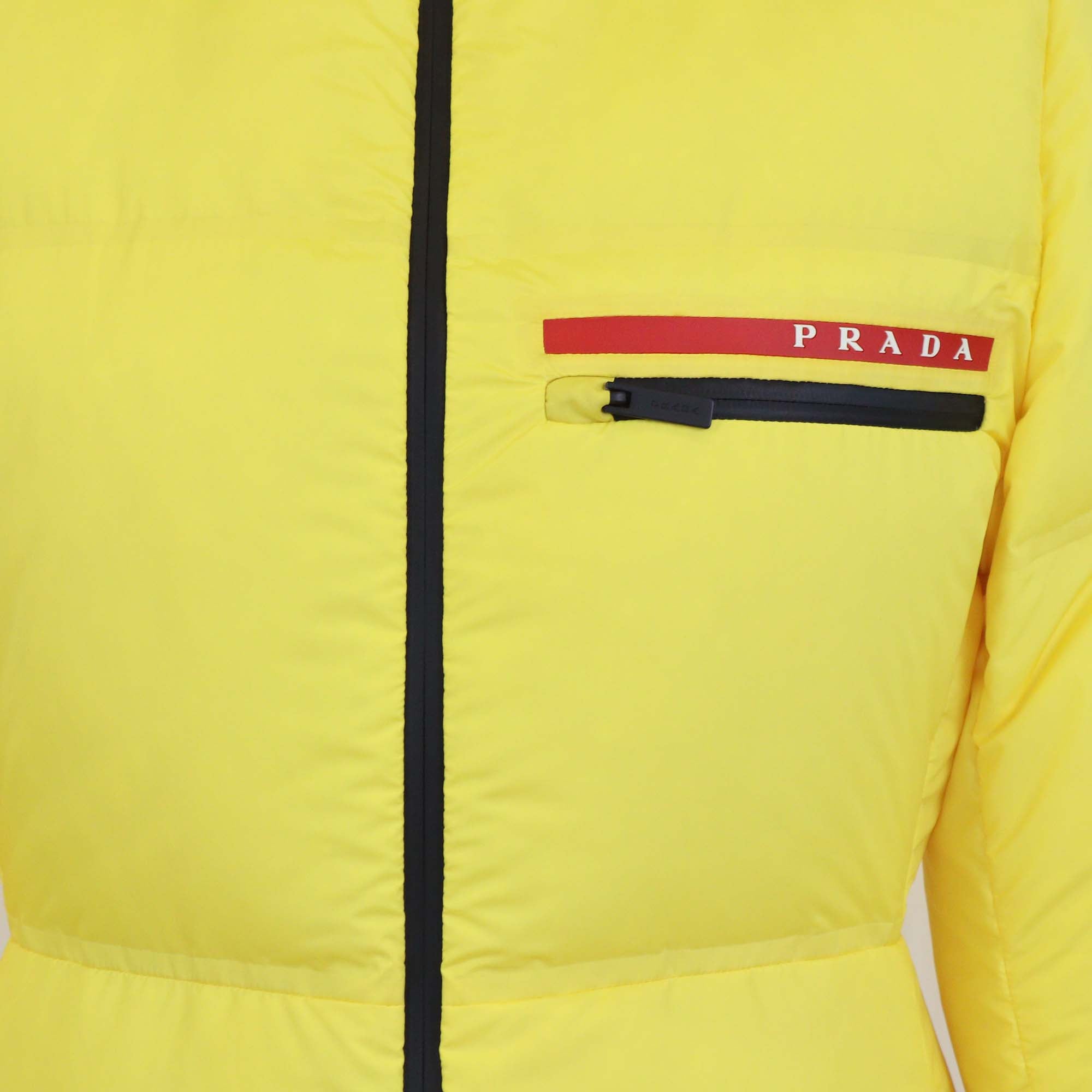 Prada Sport Yellow Polyester Puffer Down Jacket