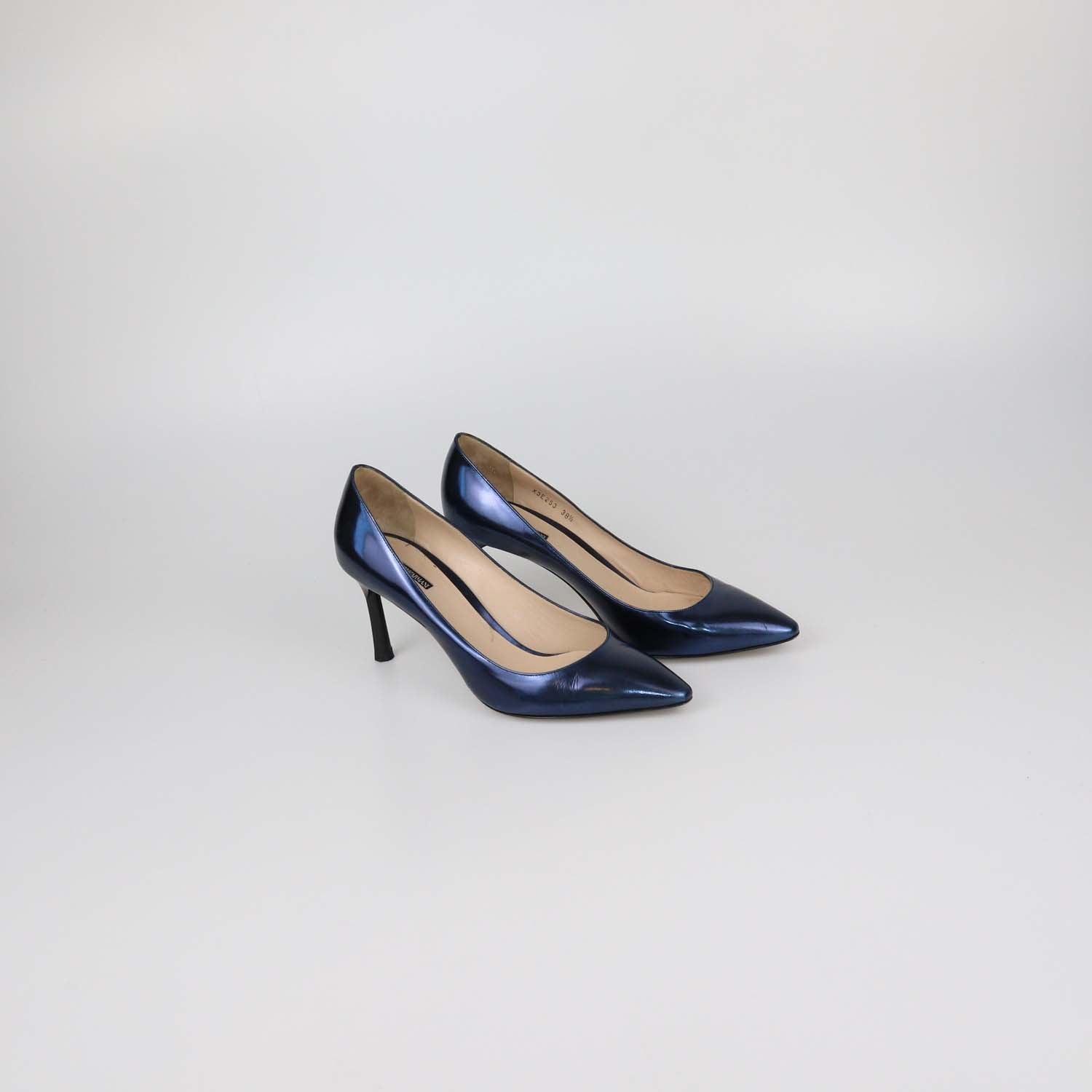 Emporio Armani Blue Patent Leather Pointed Toe Pumps