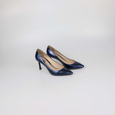 Emporio Armani Blue Patent Leather Pointed Toe Pumps