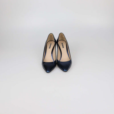 Emporio Armani Blue Patent Leather Pointed Toe Pumps