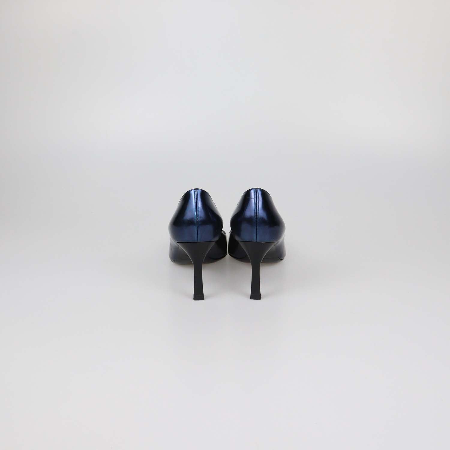 Emporio Armani Blue Patent Leather Pointed Toe Pumps