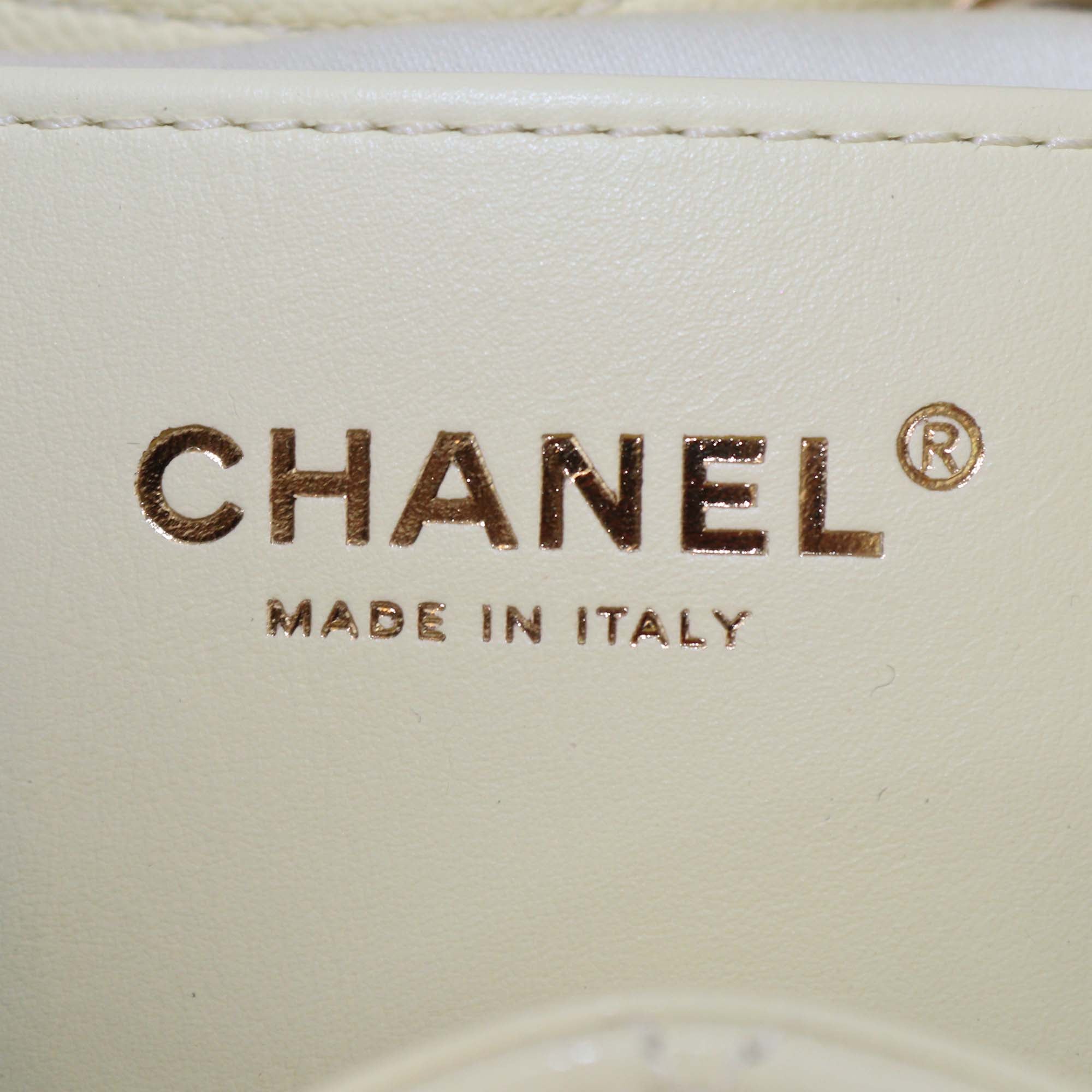 Chanel Yellow Quilted Caviar Leather Small Chanel 25 Bag