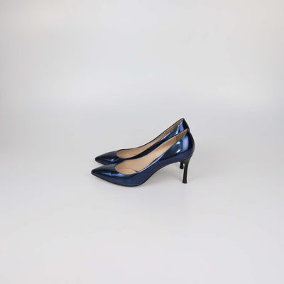 Emporio Armani Blue Patent Leather Pointed Toe Pumps