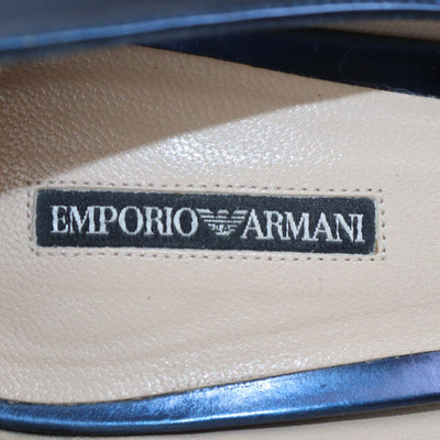 Emporio Armani Blue Patent Leather Pointed Toe Pumps