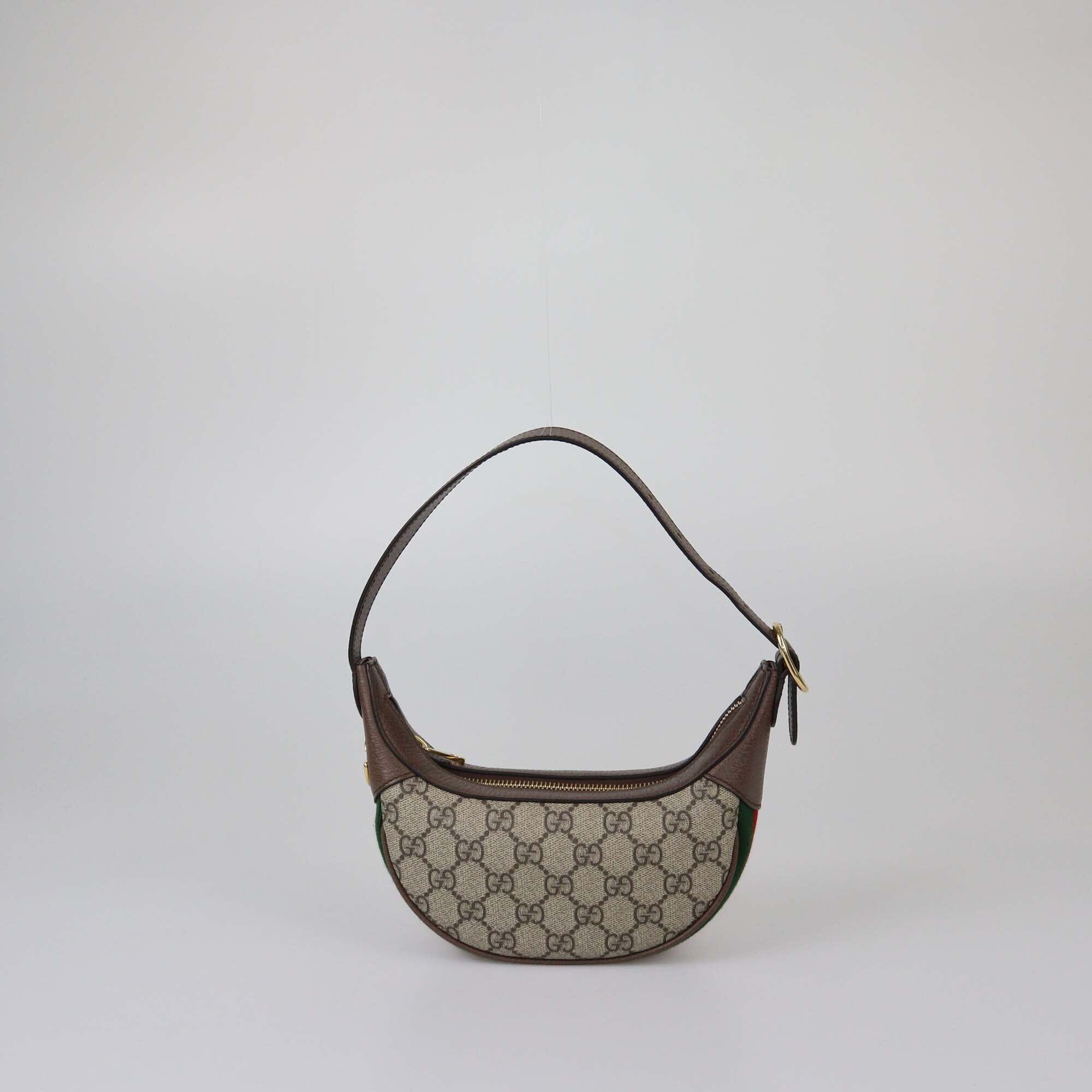 Gucci Brown/Beige GG Supreme Mini Ophidia Hobo Womens Gucci 