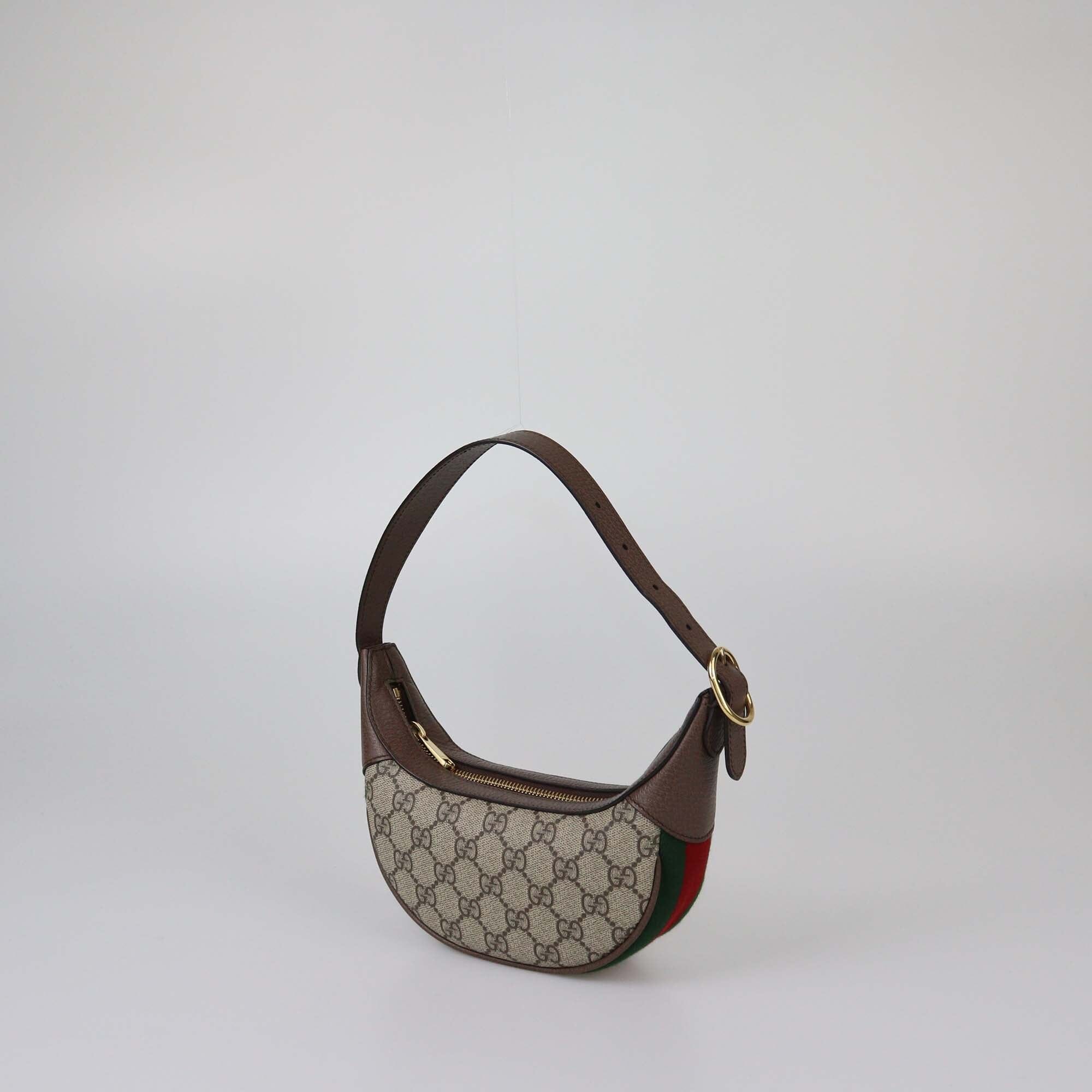 Gucci Brown/Beige GG Supreme Mini Ophidia Hobo Womens Gucci 