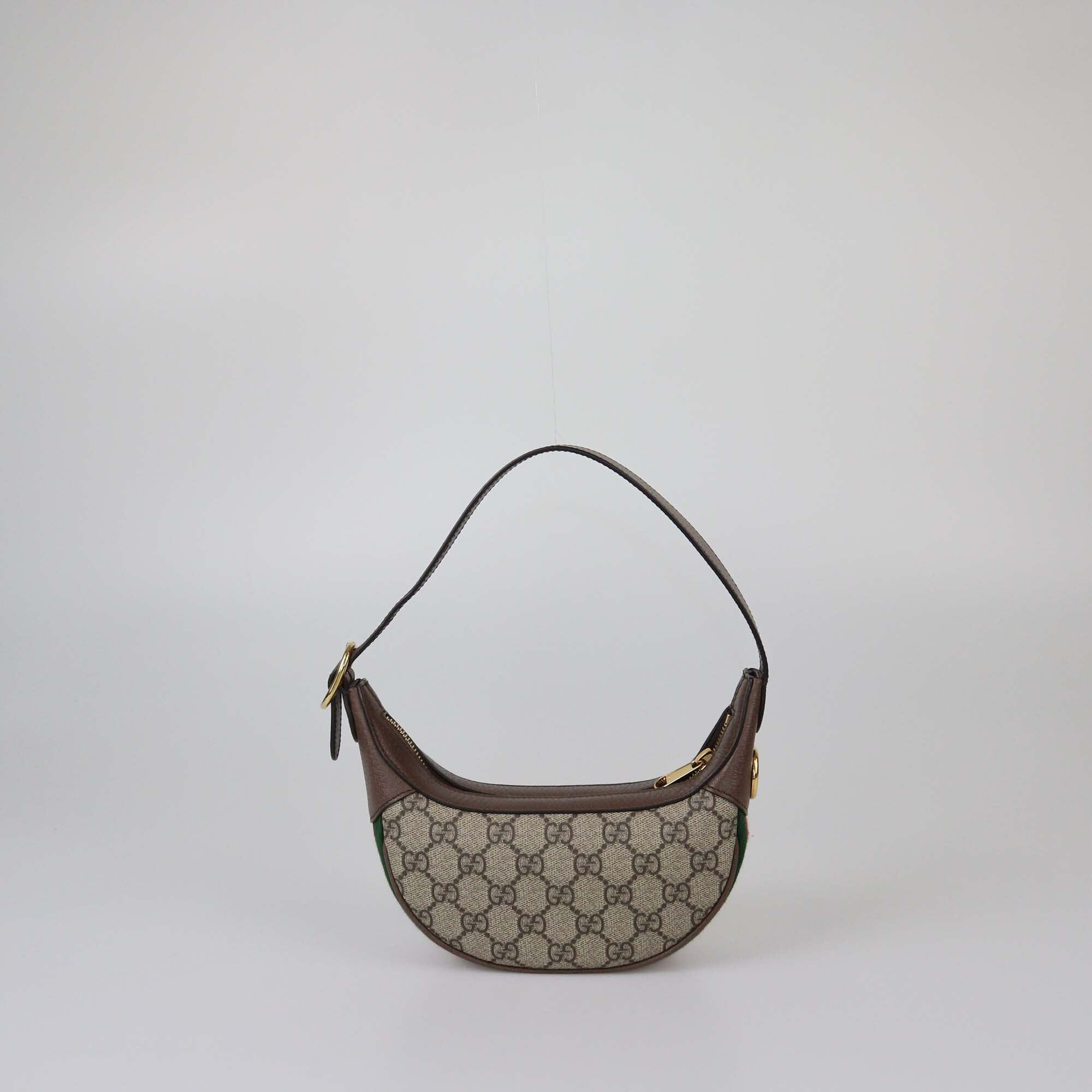 Gucci Brown/Beige GG Supreme Mini Ophidia Hobo Womens Gucci 