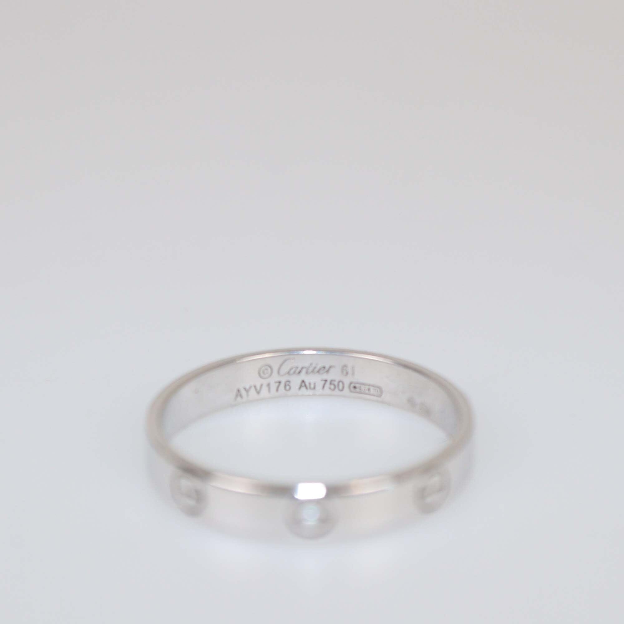 Cartier White Gold 18k Love Wedding Band Ring Womens Cartier 