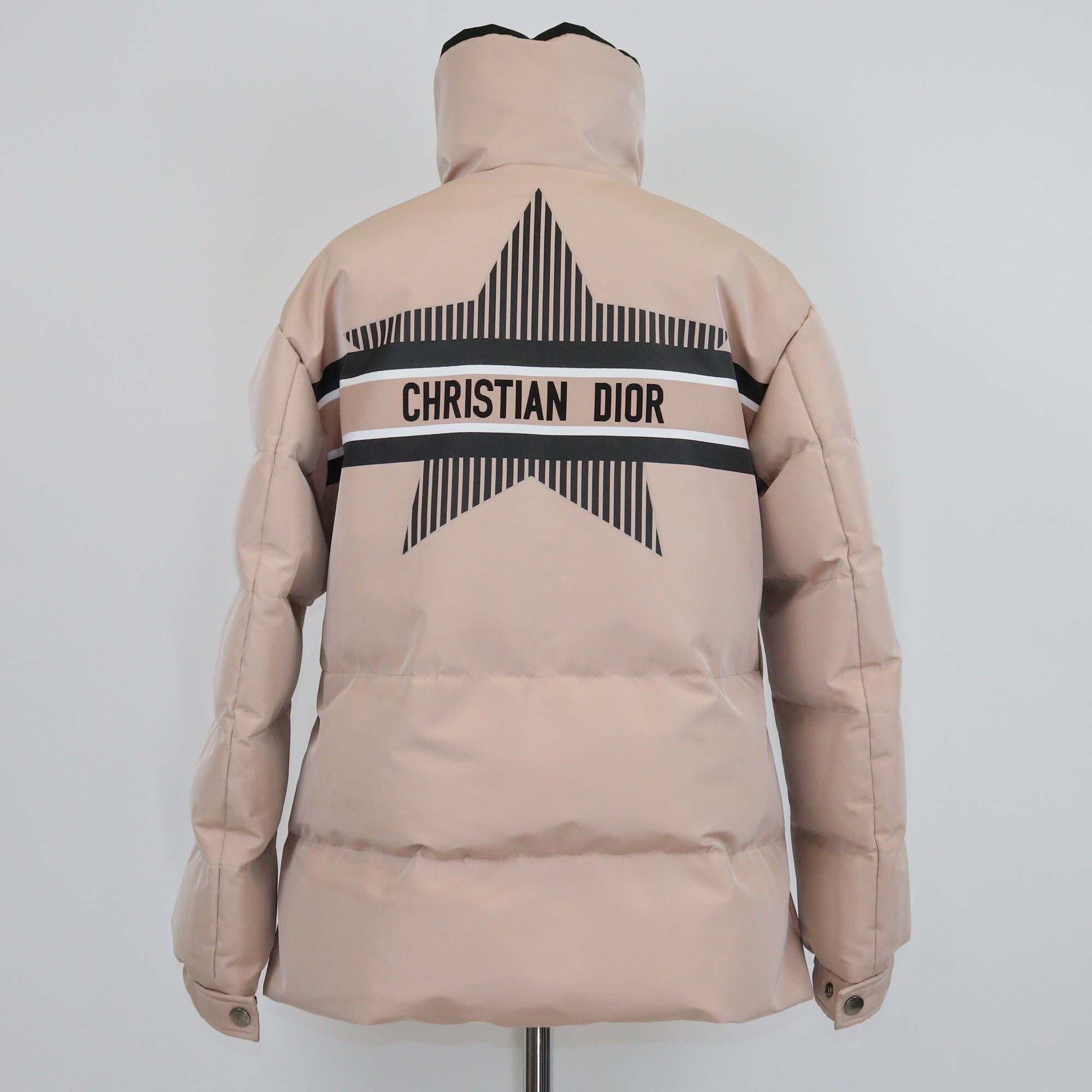 Christian Dior Nude Polyester Taffeta Dior Alps Belted Puffer Jacket