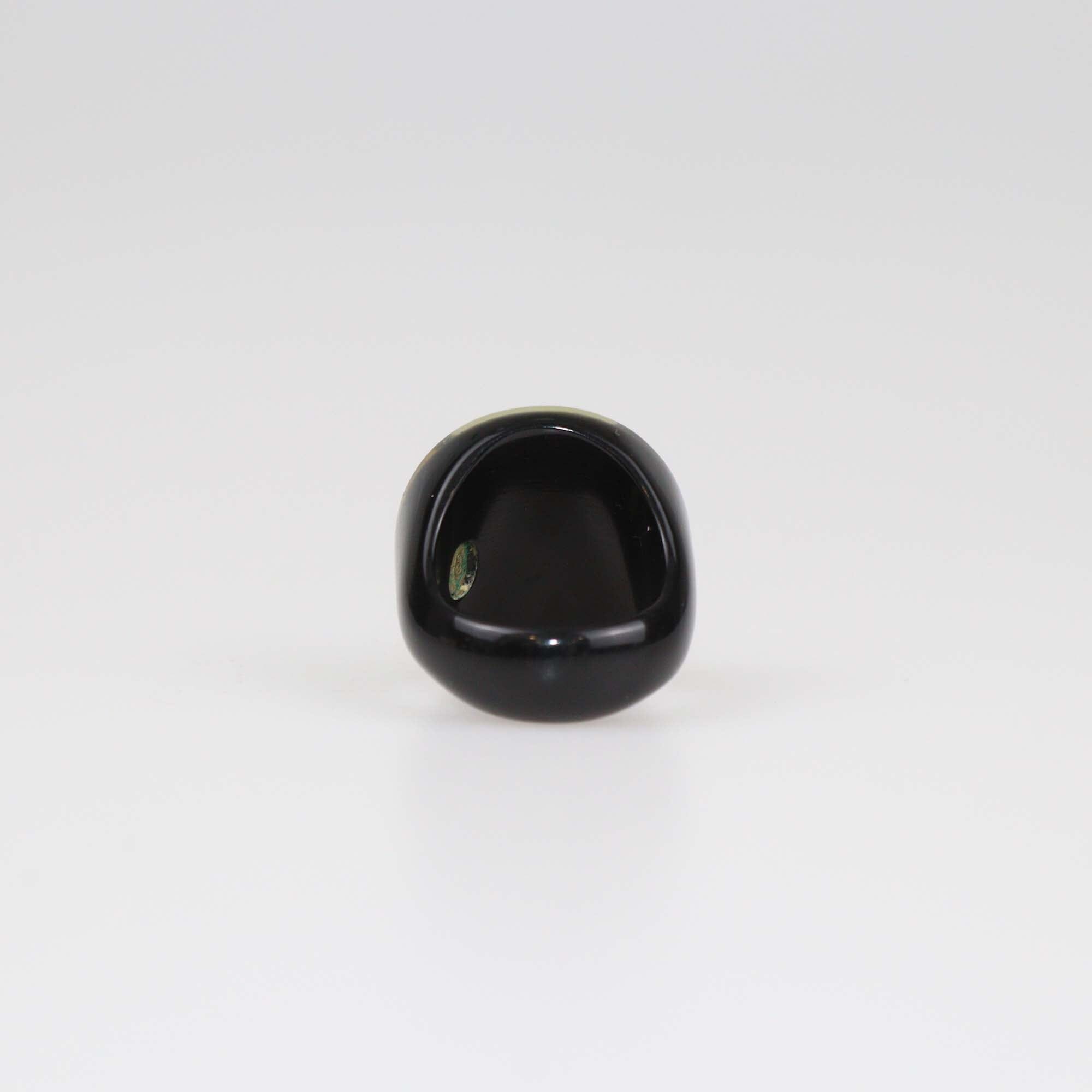 Chanel Black/Transparent Resin Butterfly Interlocking CC And Crystal Ring Size 7 Womens Chanel 
