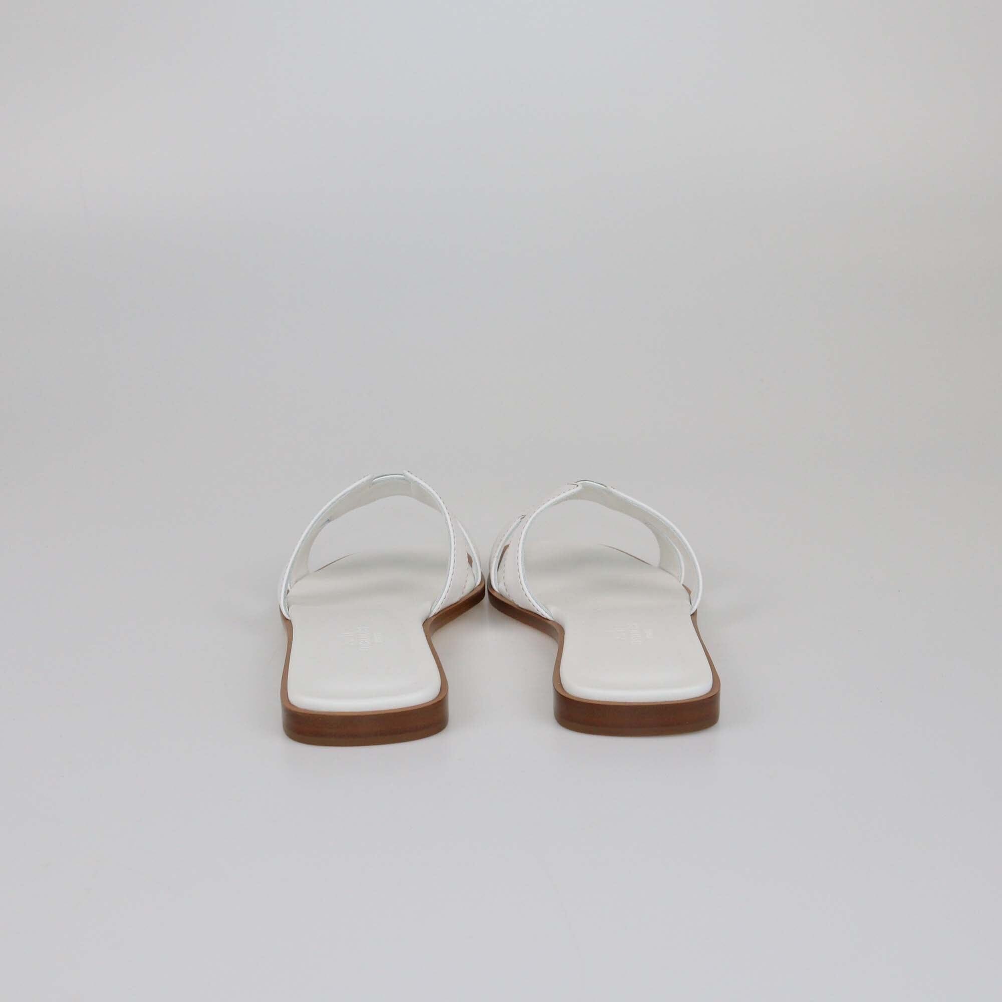 Hermes White Oran Flat Sandals Womens Hermes 