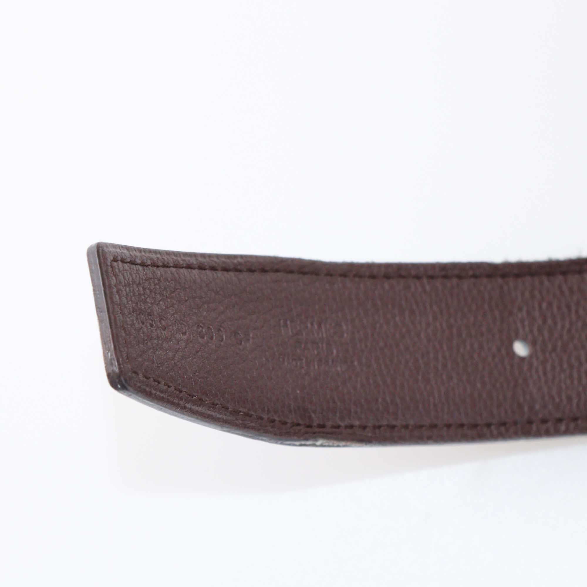 Hermes Black/Chocolat Reversible Buckle Belt Accessories Hermes 