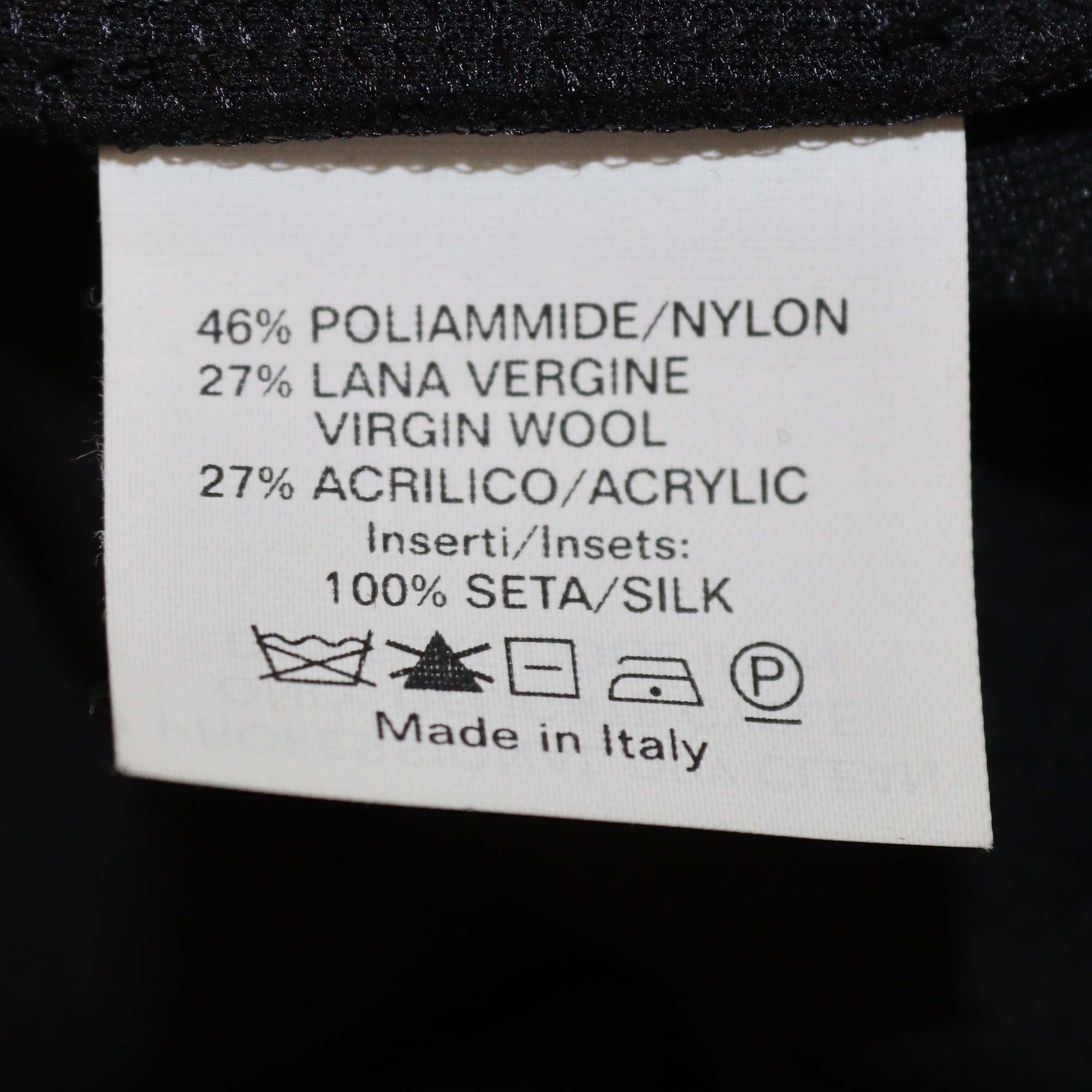 Yves Saint Laurent Black Nylon & Wool Blend Sleeveless Crew Neck Mini Dress