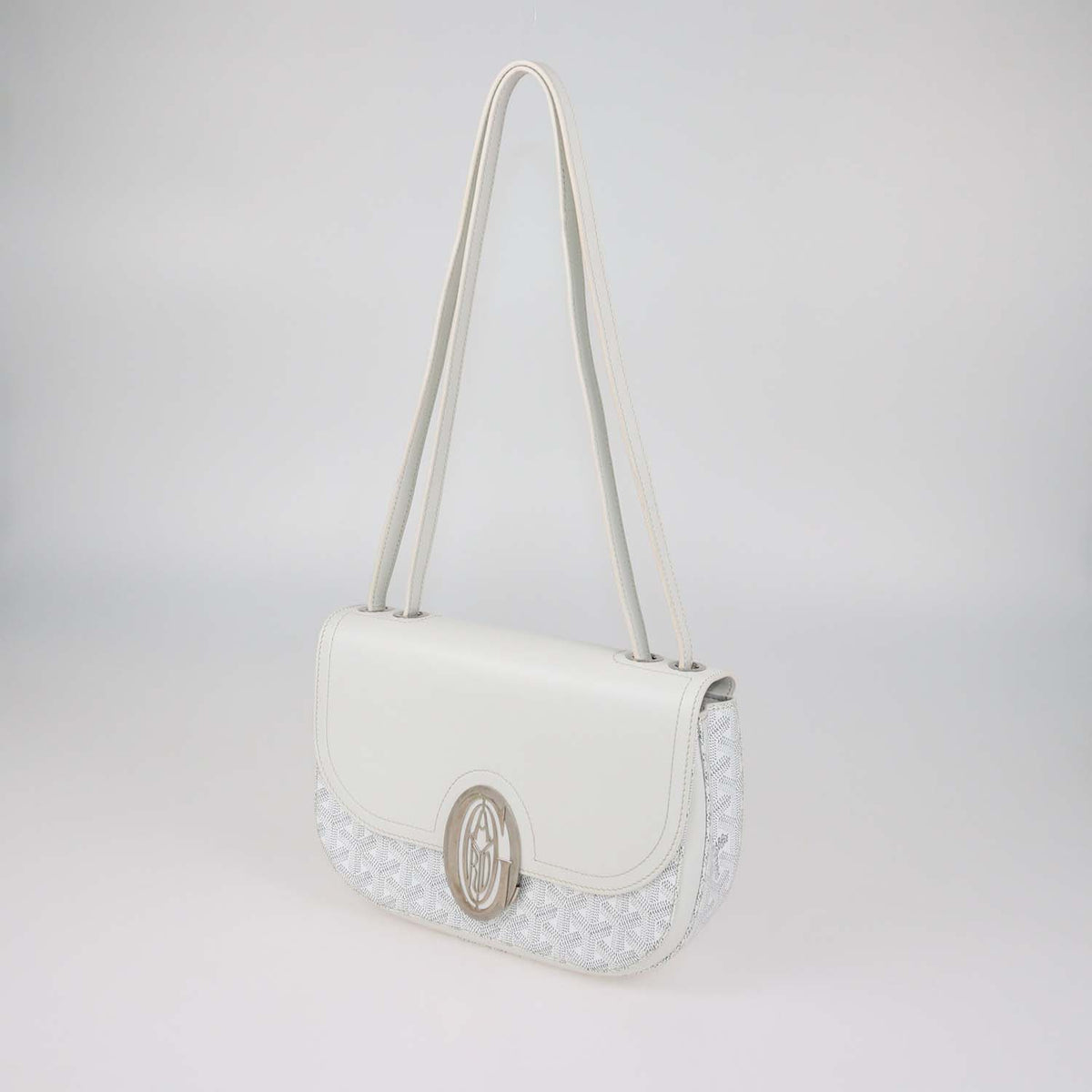 Goyard White Goyardine Coated Canvas and Leather 233 Shoulder Bag