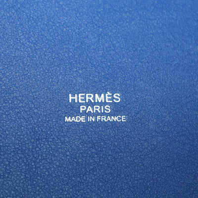 Hermes Egee/Bleu Royal Toile Goeland and Swift Leather Pockets Picotin Lock 18 Bag