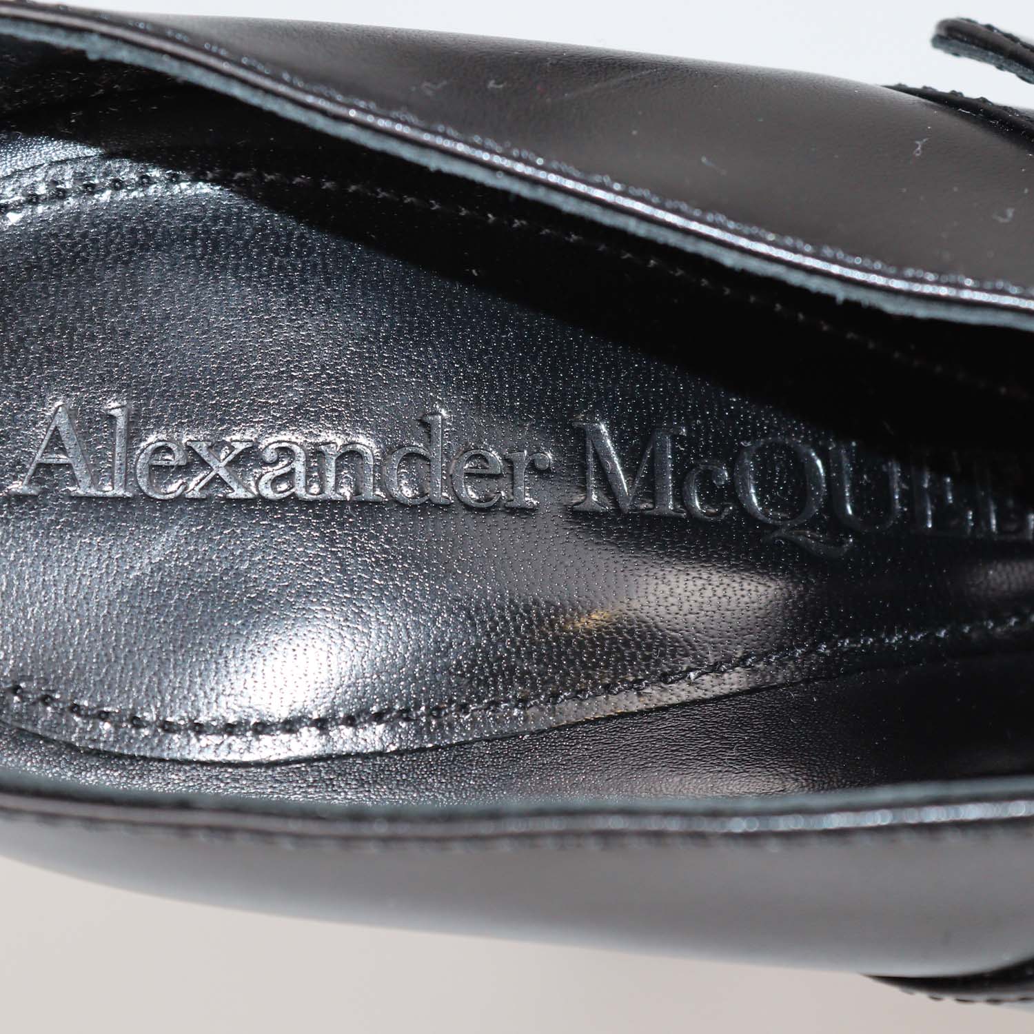 Alexander McQueen Black Leather Double Buckle Platform Sandals