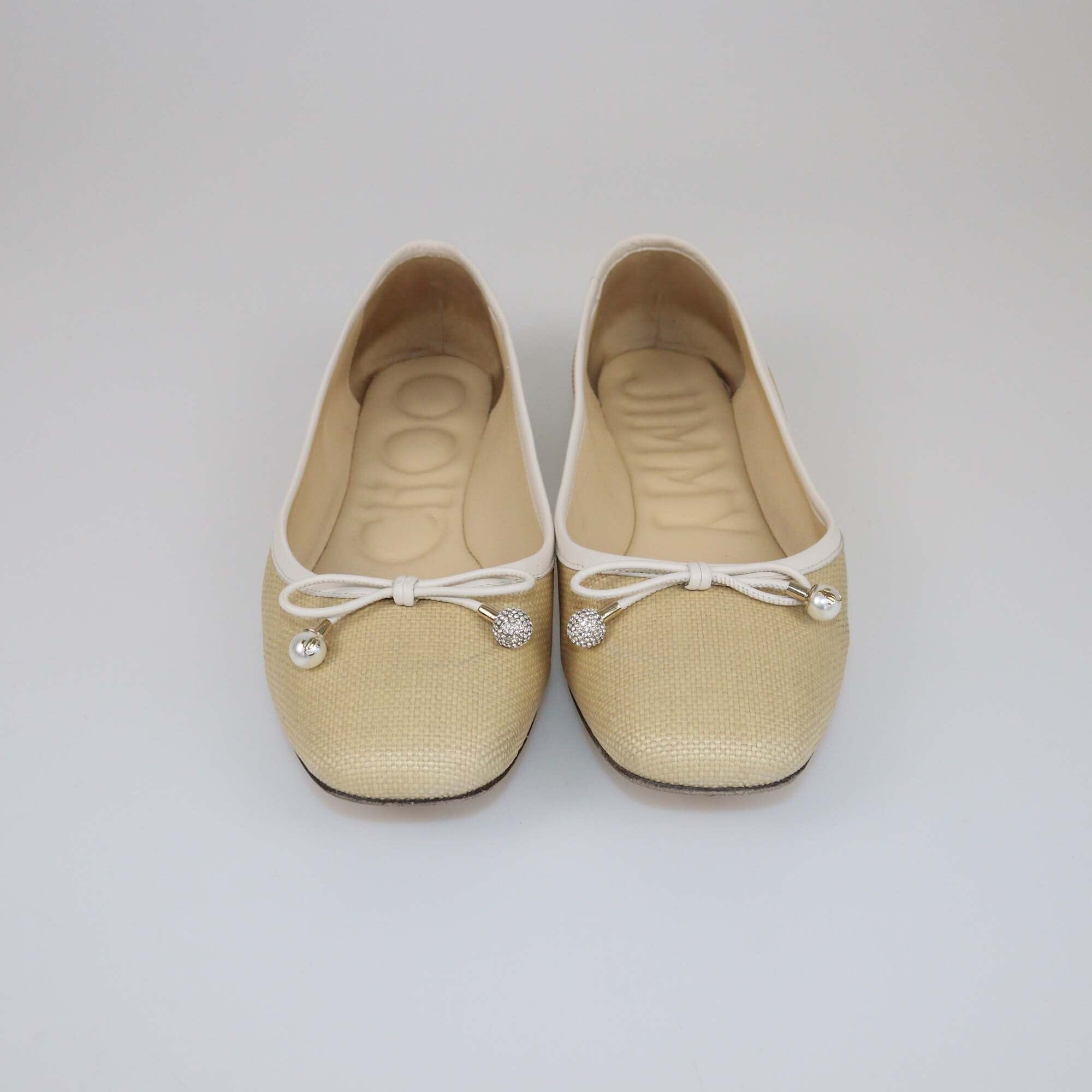 Jimmy Choo Natural/Latte Elme Flats Womens Jimmy Choo 