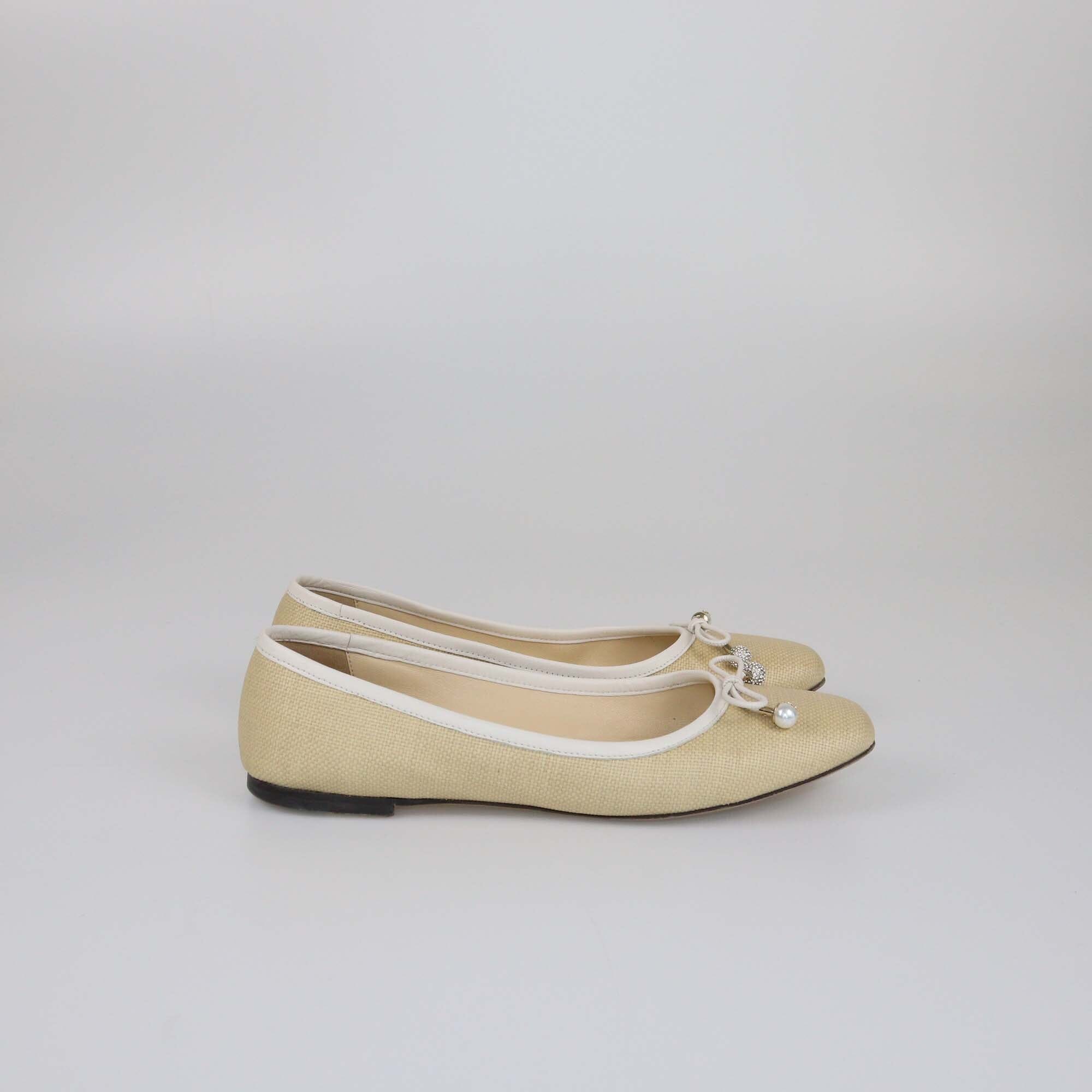 Jimmy Choo Natural/Latte Elme Flats Womens Jimmy Choo 