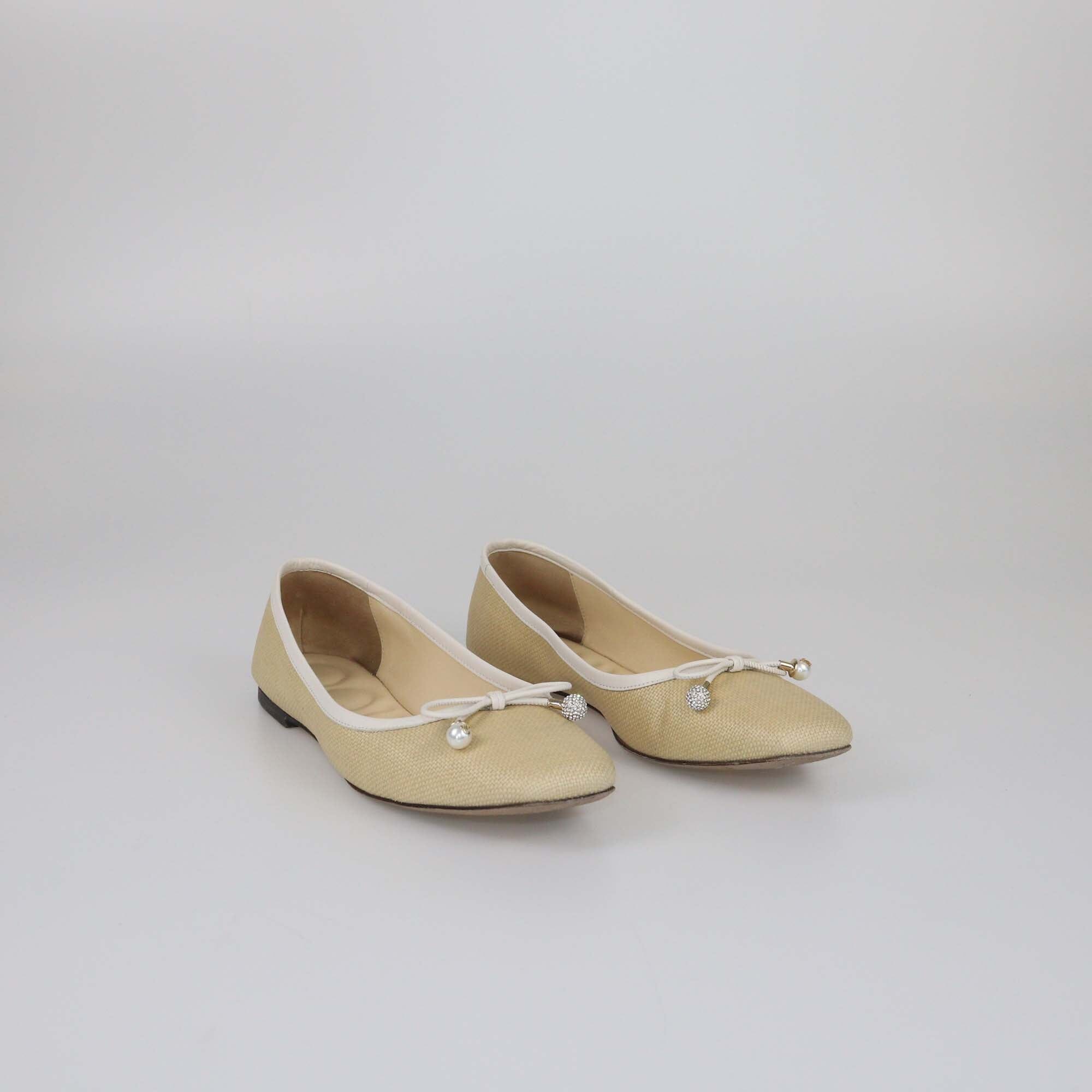 Jimmy Choo Natural/Latte Elme Flats Womens Jimmy Choo 