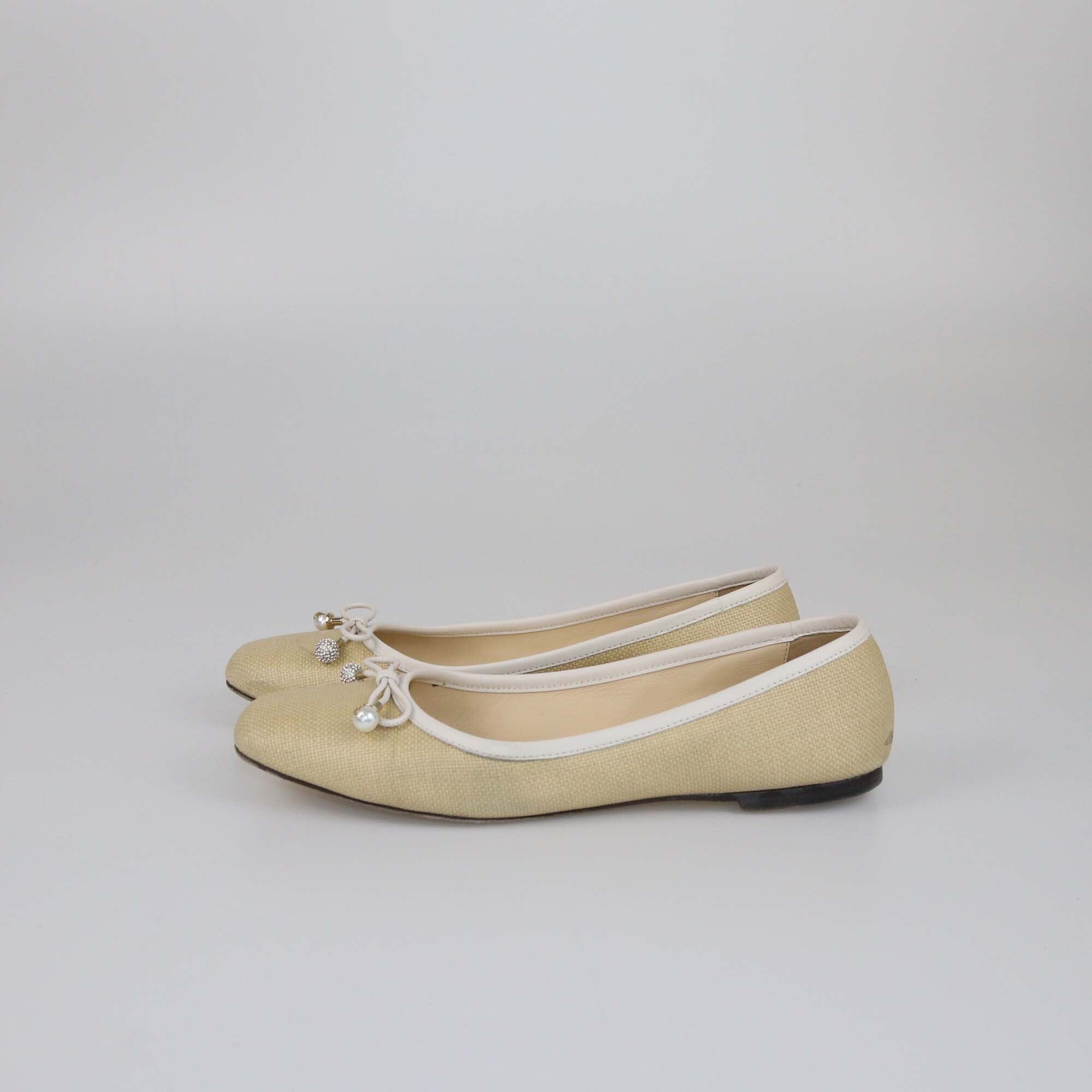 Jimmy Choo Natural/Latte Elme Flats Womens Jimmy Choo 