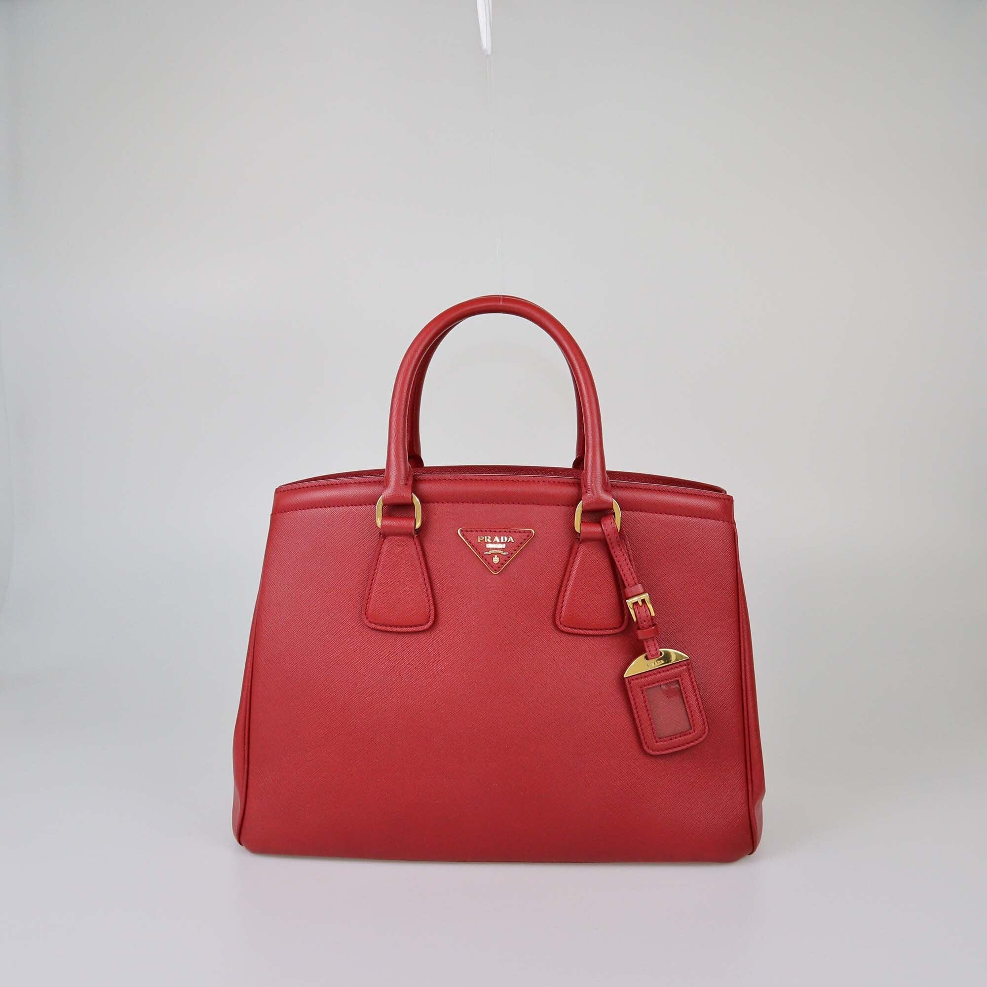 Prada Red Saffiano Parabole Tote Womens Prada 