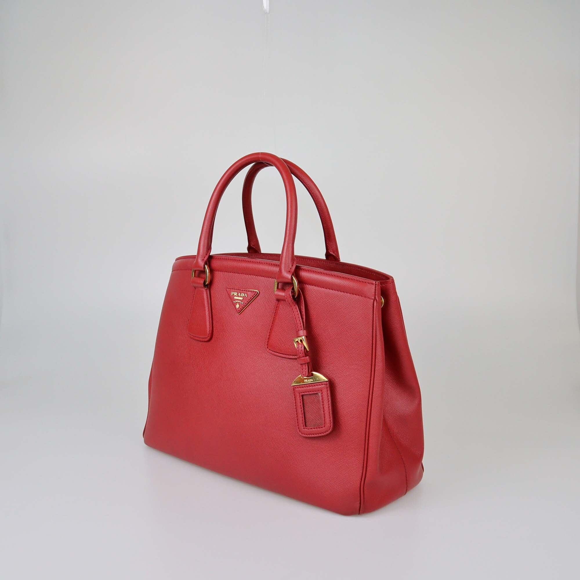 Prada Red Saffiano Parabole Tote Womens Prada 