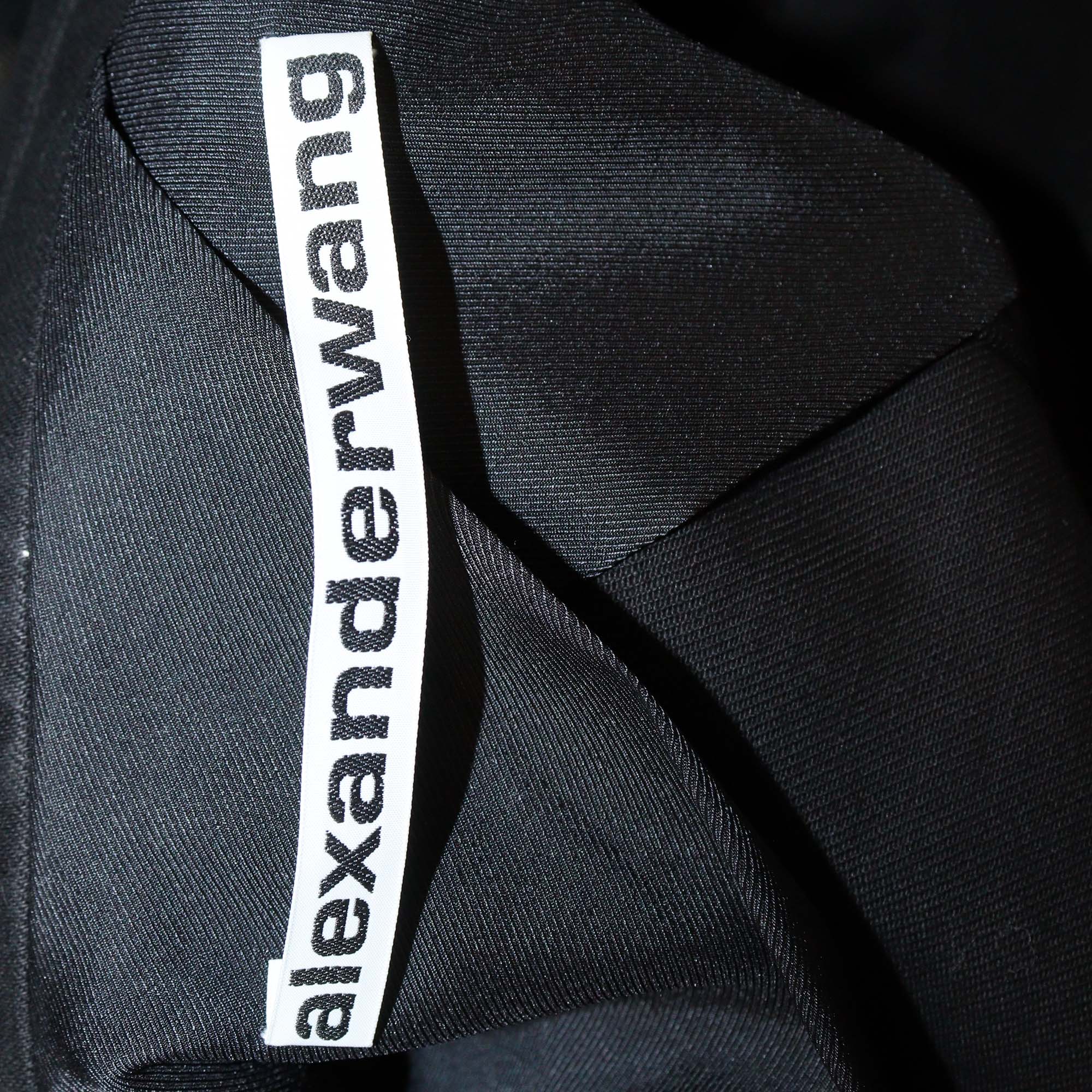 Alexander Wang Black Denim Double Breasted Frayed Blazer