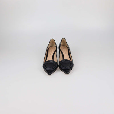 Gianvito Rossi Black Patent Leather Ruby Pointed Toe Pumps