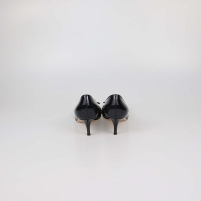 Gianvito Rossi Black Patent Leather Ruby Pointed Toe Pumps