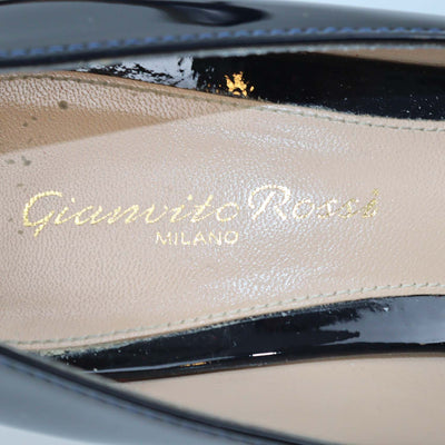 Gianvito Rossi Black Patent Leather Ruby Pointed Toe Pumps
