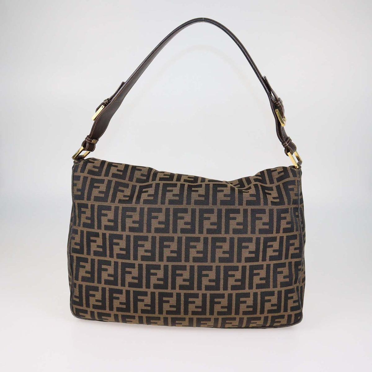 Fendi Tobacco Zucca Canvas Vintage Flap Hobo