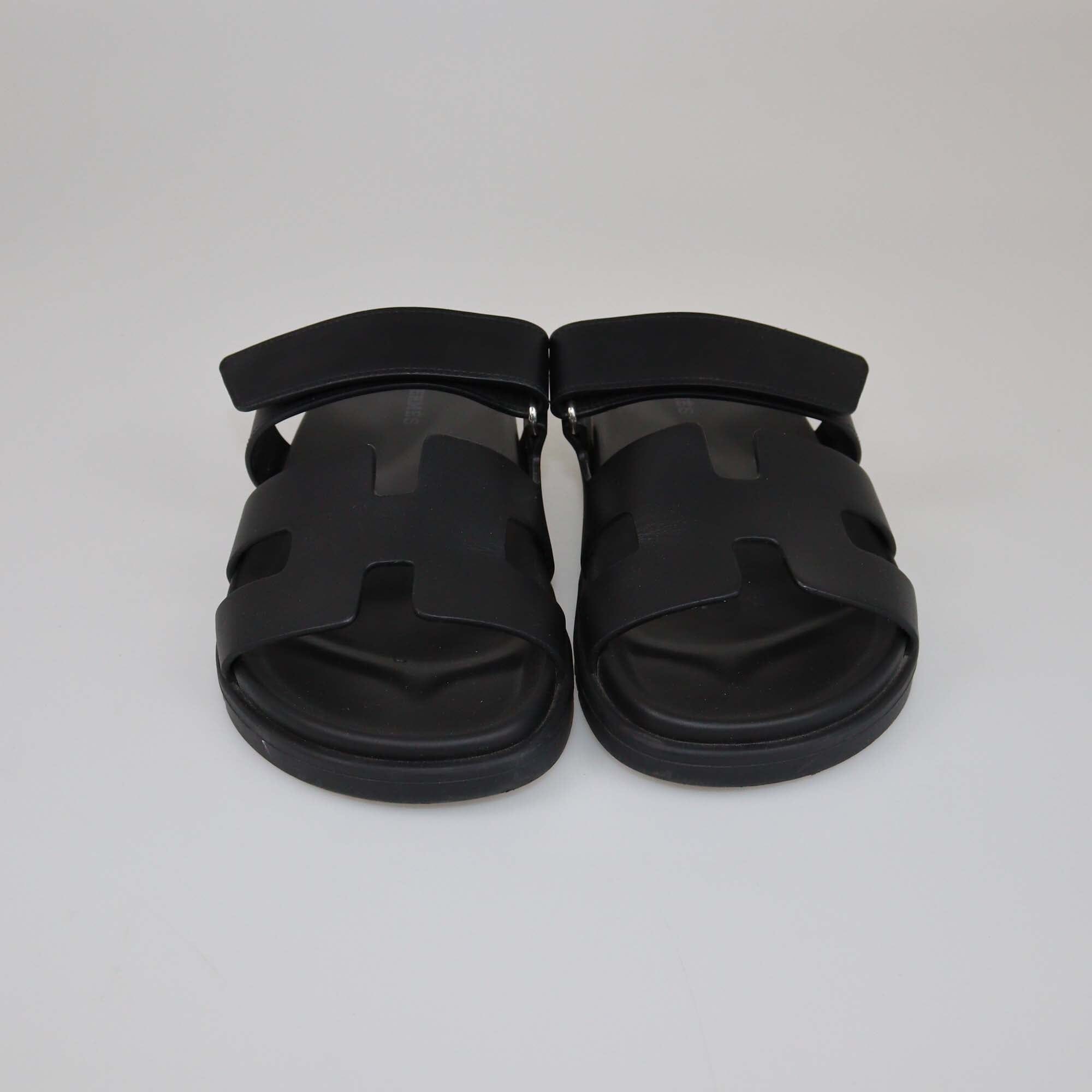 Hermes Black Chypre Sandals Womens Hermes 