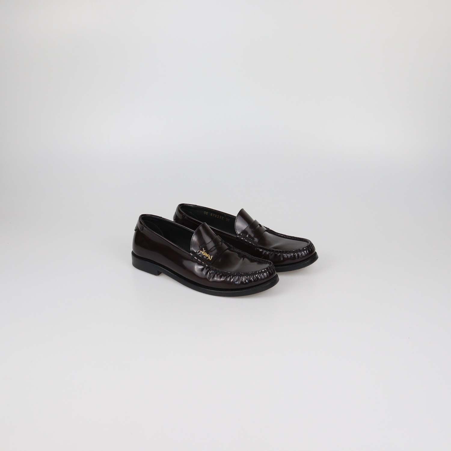 Saint Laurent Burgundy Patent Leather Le Loafers