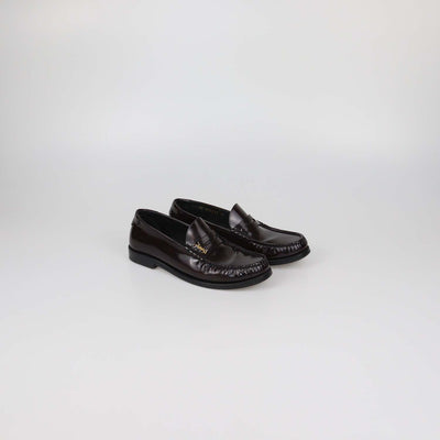 Saint Laurent Burgundy Patent Leather Le Loafers