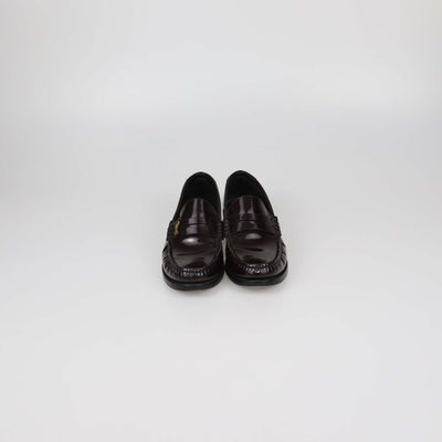 Saint Laurent Burgundy Patent Leather Le Loafers