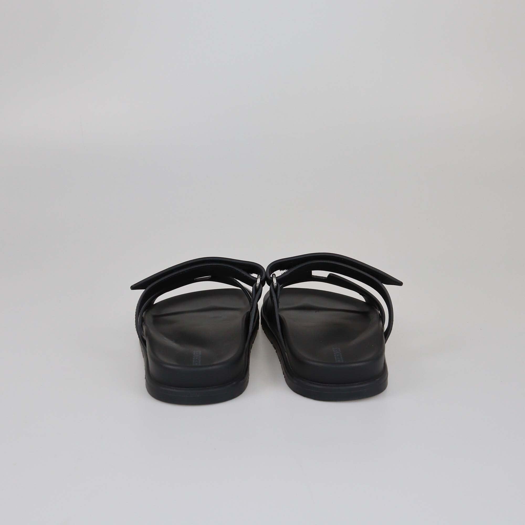 Hermes Black Chypre Sandals Womens Hermes 