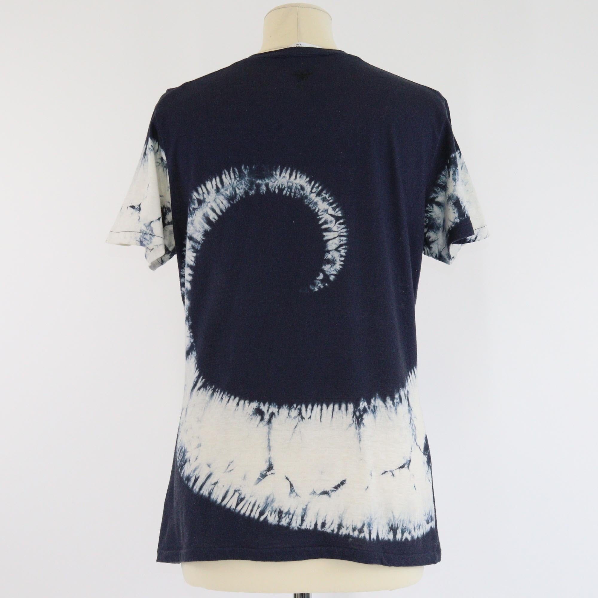 Christian Dior Navy Blue/White Tie Dye J'Adior 8 T Shirt Womens Christian Dior 