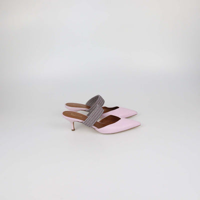 Malone Souliers x Ray Luwolt Pink Leather Cord Maisie Mules