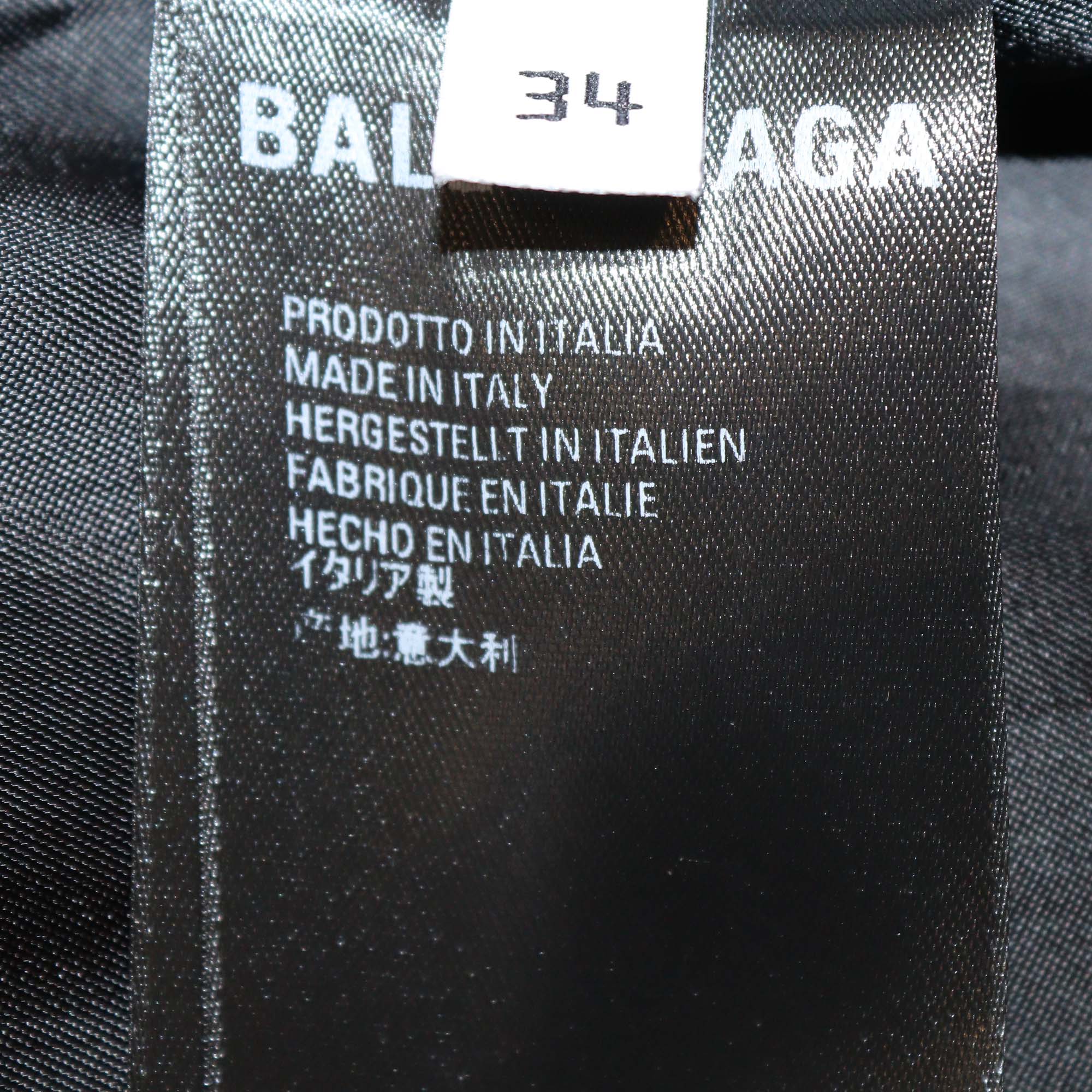 Balenciaga White/Black Hourglass Gingham Check Double Breasted Blazer