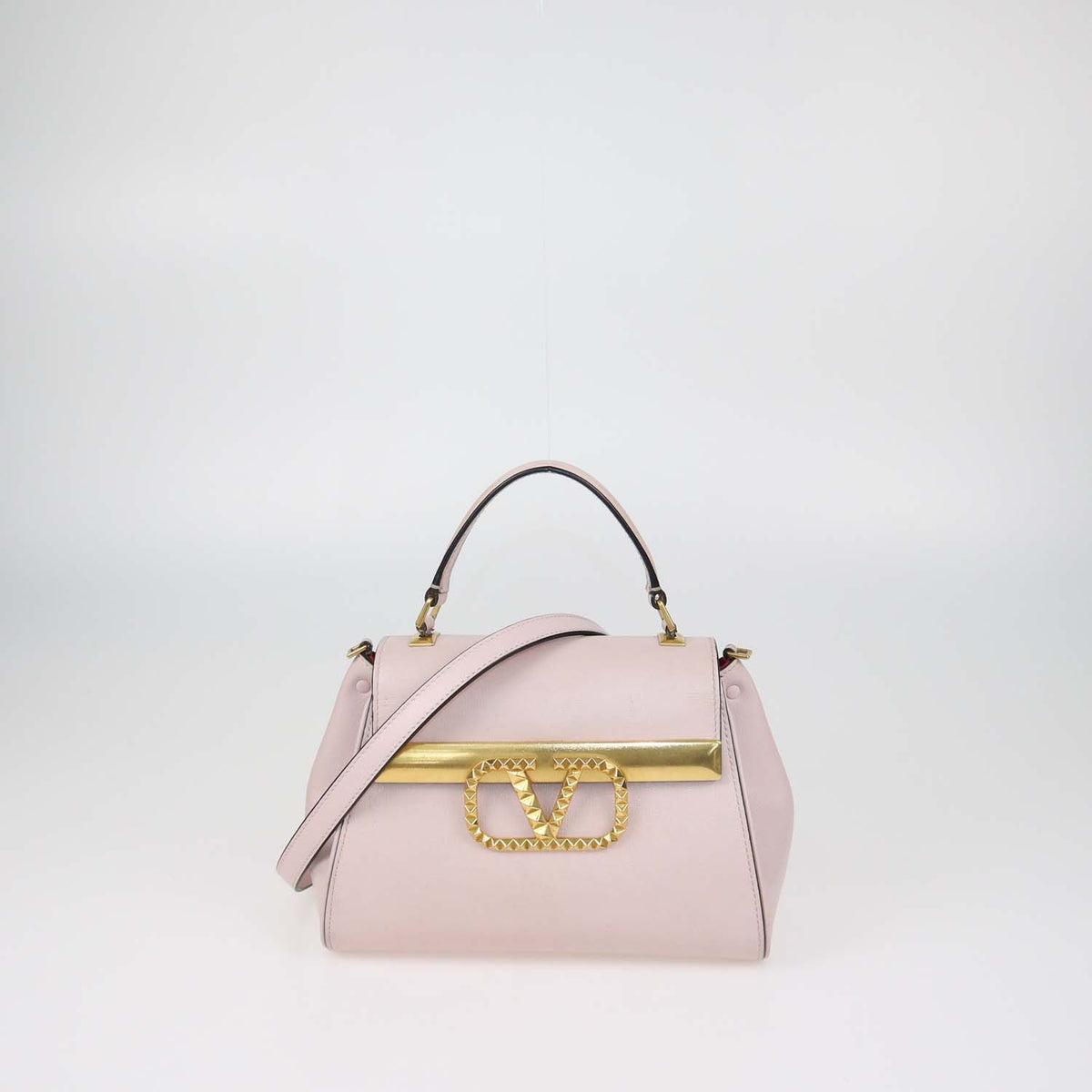 Valentino Light Pink Leather Small Alcove Top Handle Bag