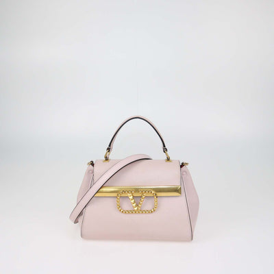 Valentino Light Pink Leather Small Alcove Top Handle Bag